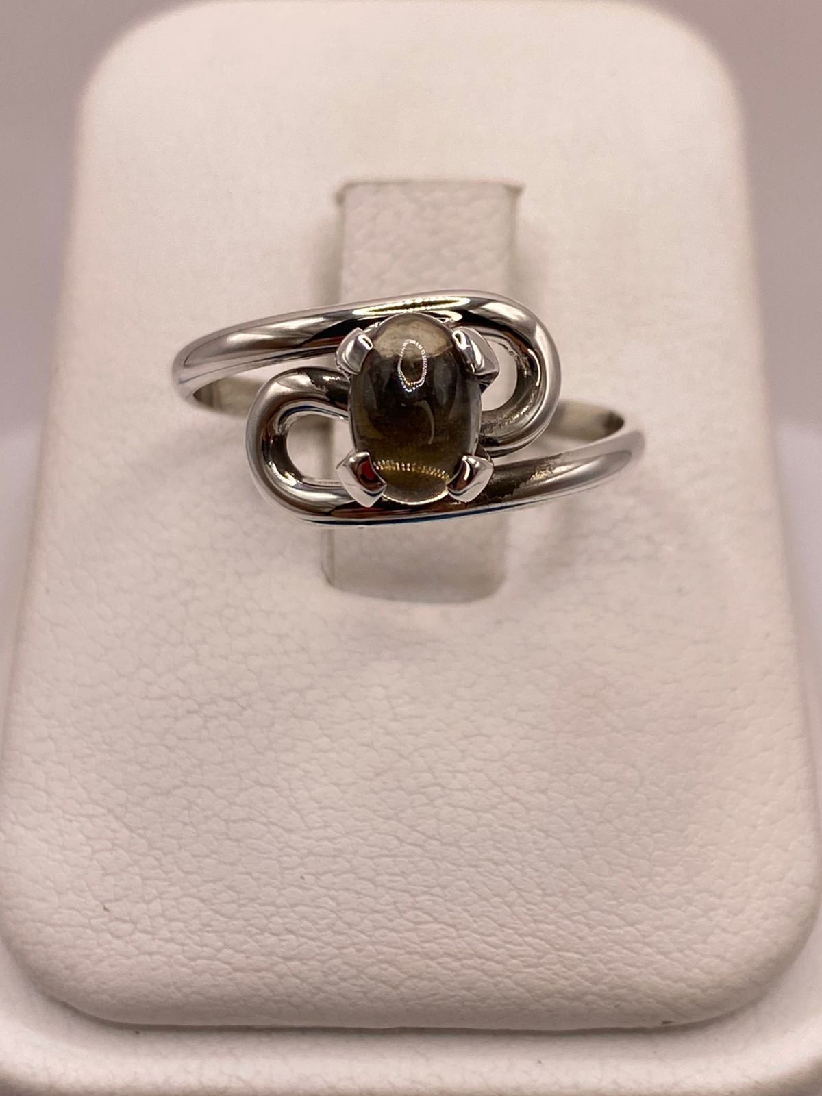 Anillo de Plata Ley 925 con Ámbar Ahumado