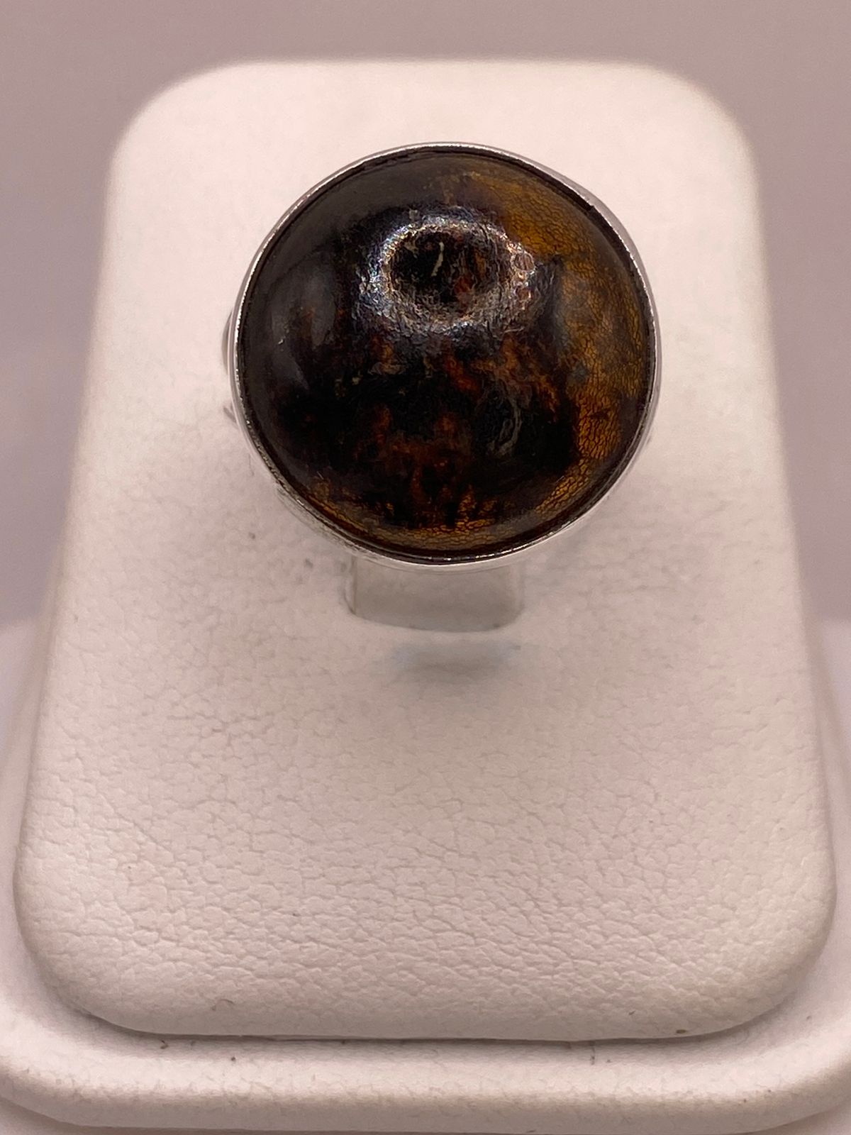Anillo de Plata Ley 925 con Ámbar Natural