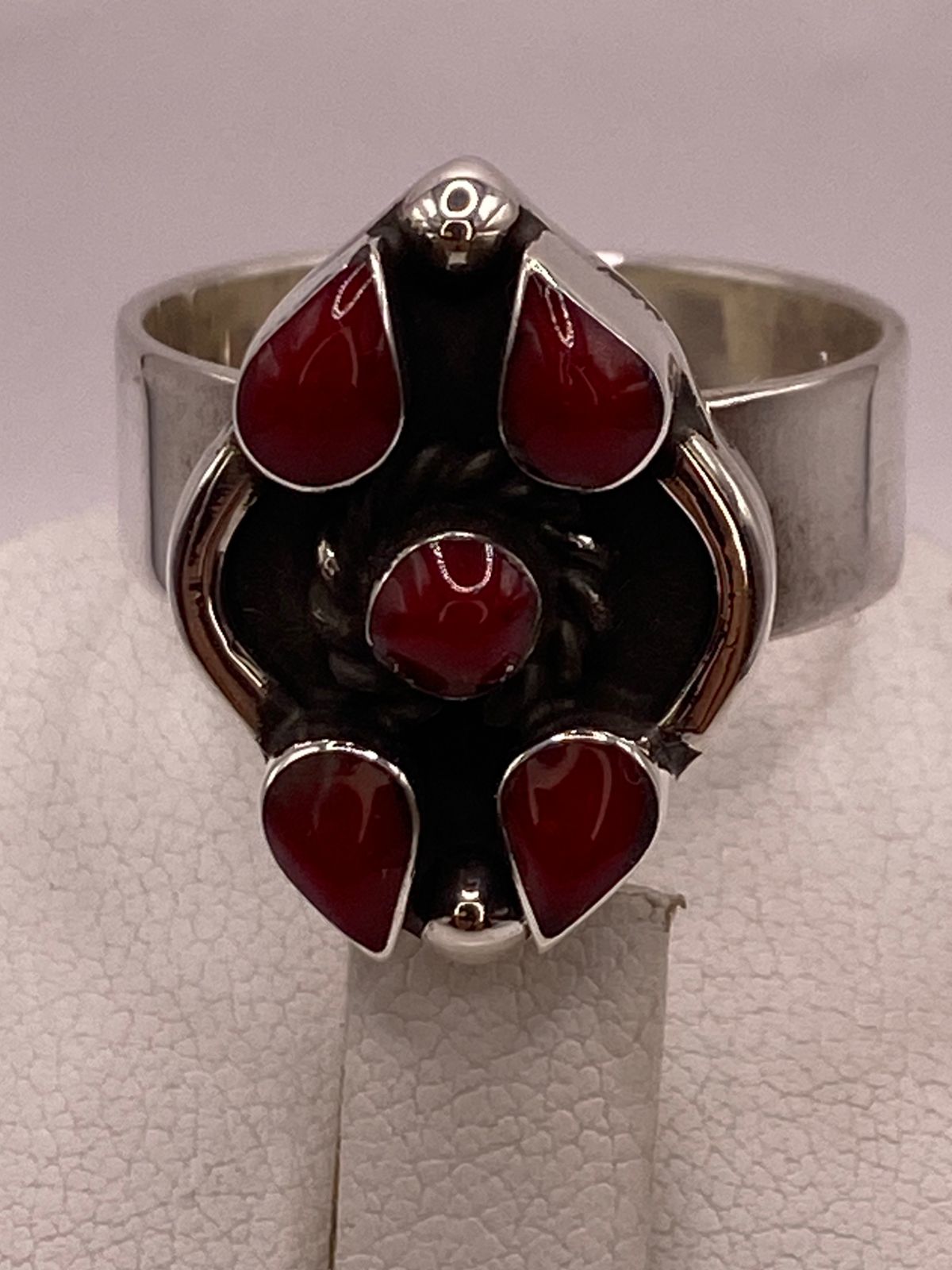ANILLO DE PLATA LEY 925 CON CORAL ROJO