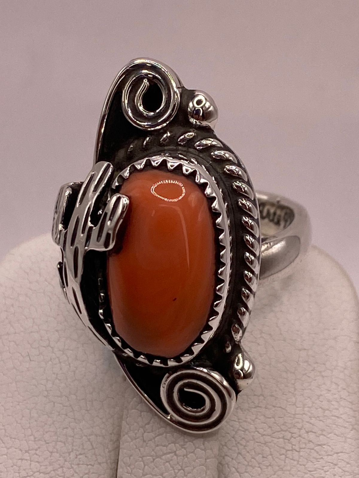ANILLO DE PLATA LEY 925 CON CORNALINA