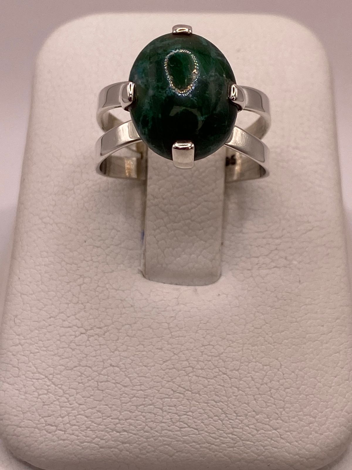 Anillo de Plata Ley 925 con Malaquita Natural