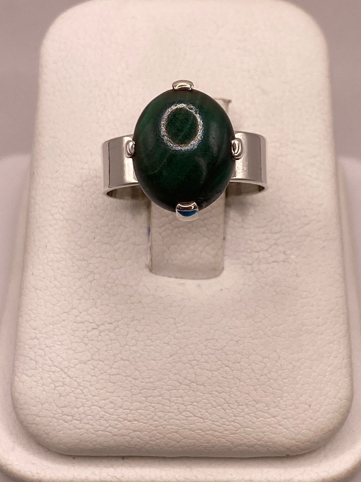 Anillo de Plata Ley 925 con Malaquita Natural