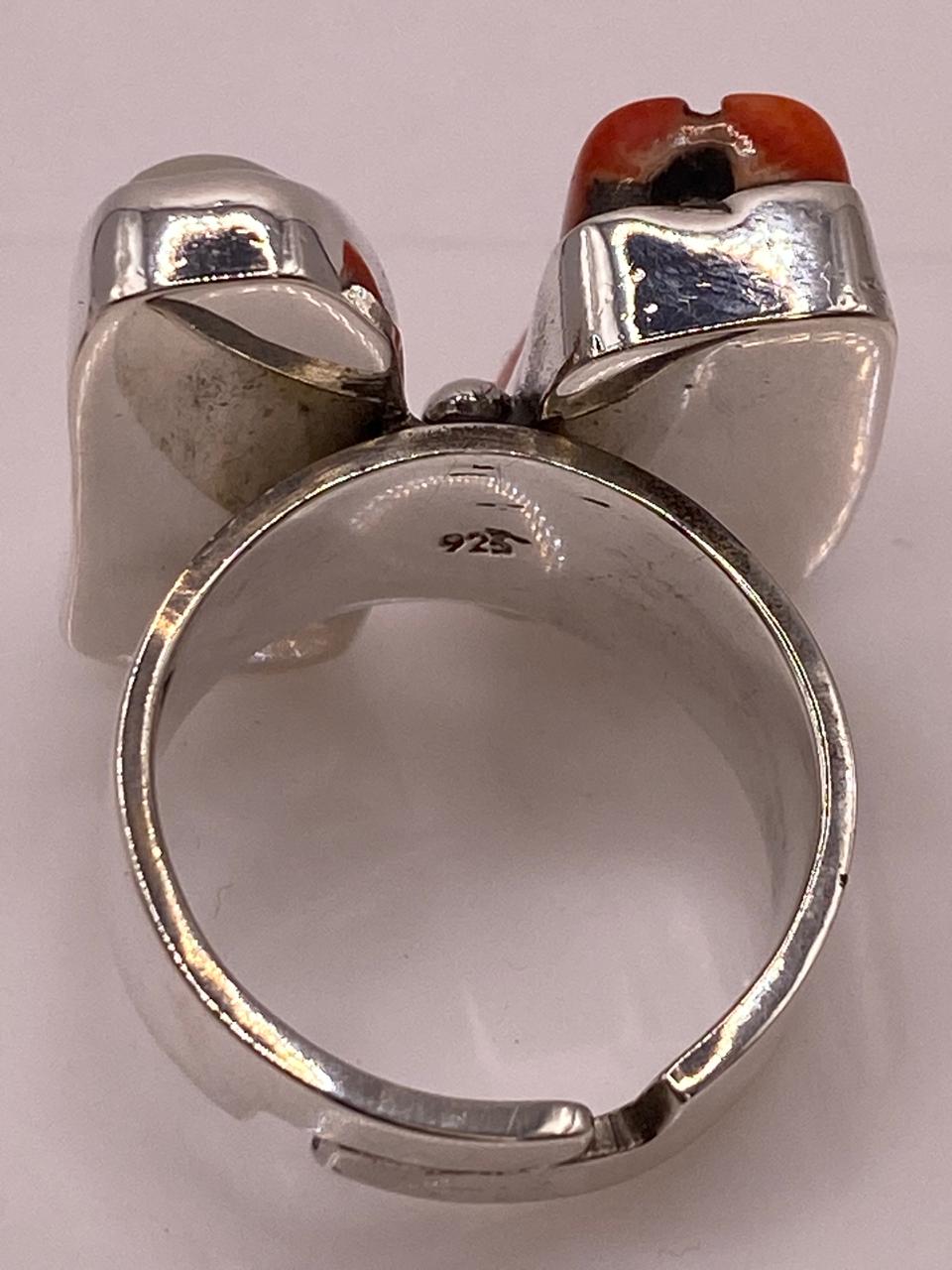 Anillo de Plata Ley 925 con Nácar y Coral