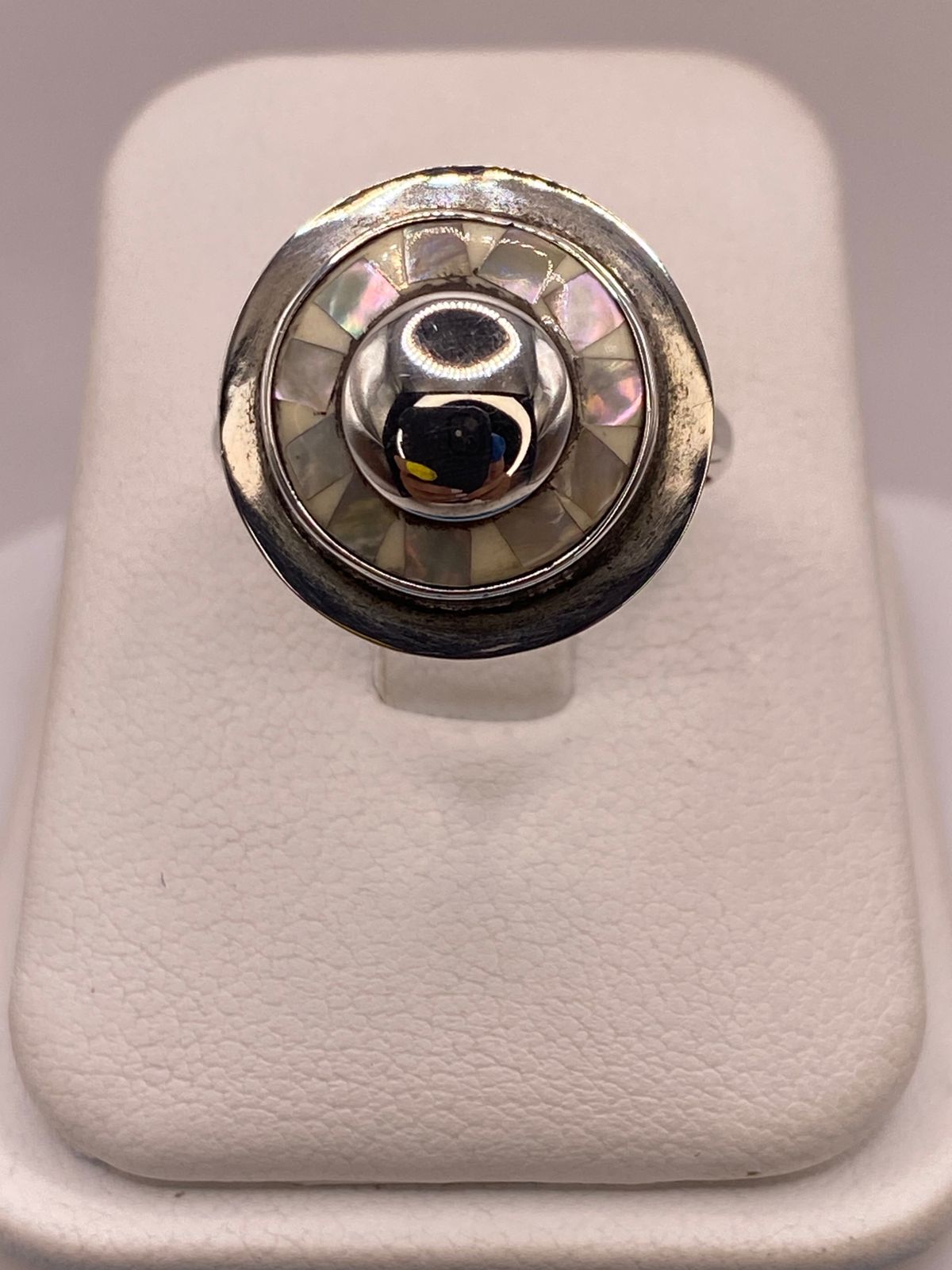 ANILLO DE PLATA LEY 925 CON NÁCAR NATURAL