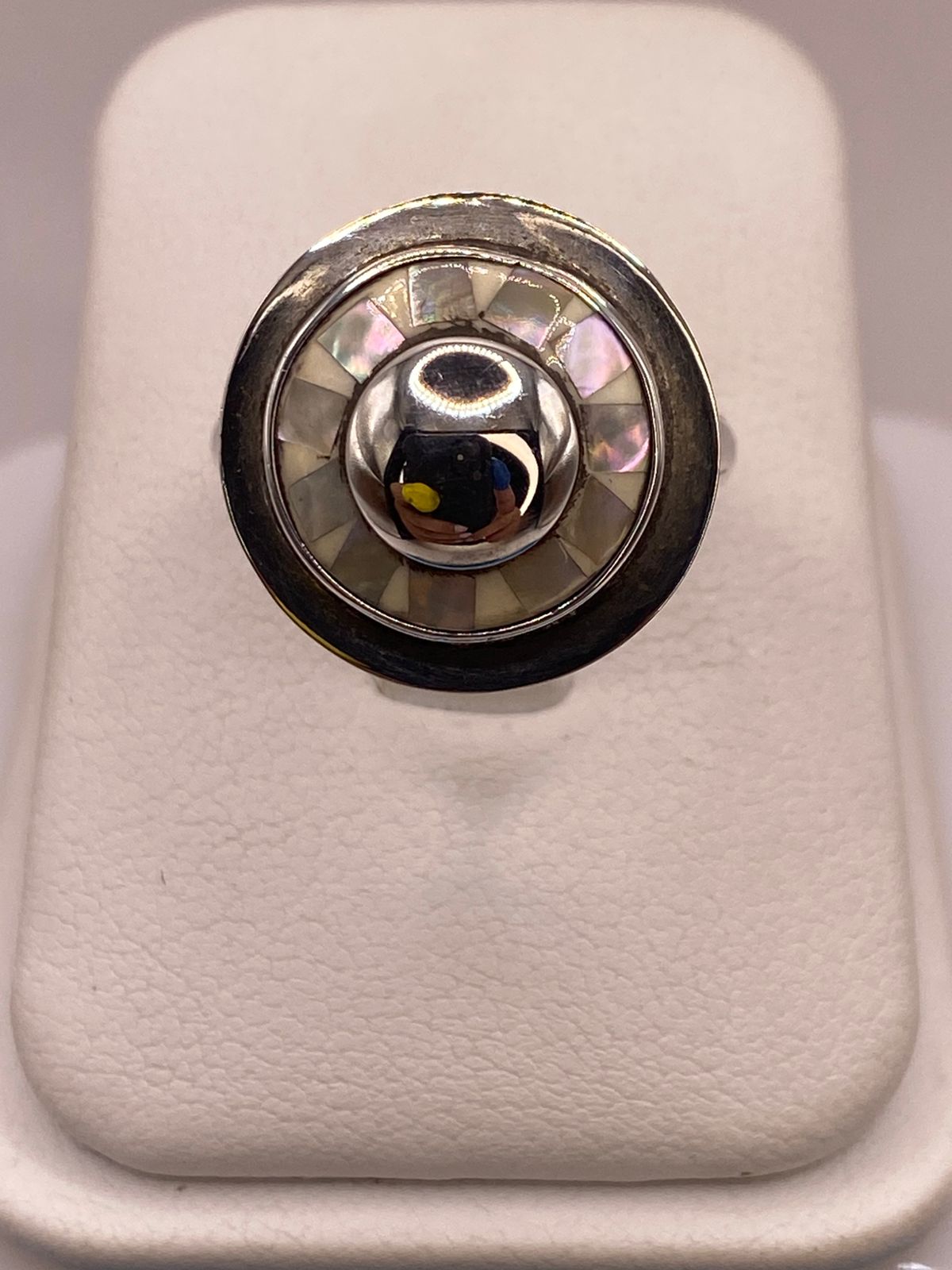ANILLO DE PLATA LEY 925 CON NÁCAR NATURAL