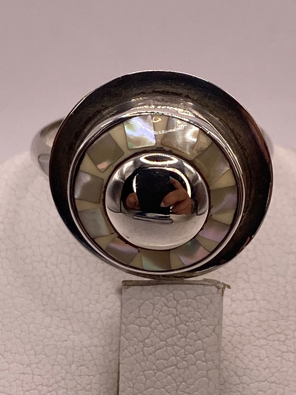 Anillo de Plata Ley 925 con Nácar Natural