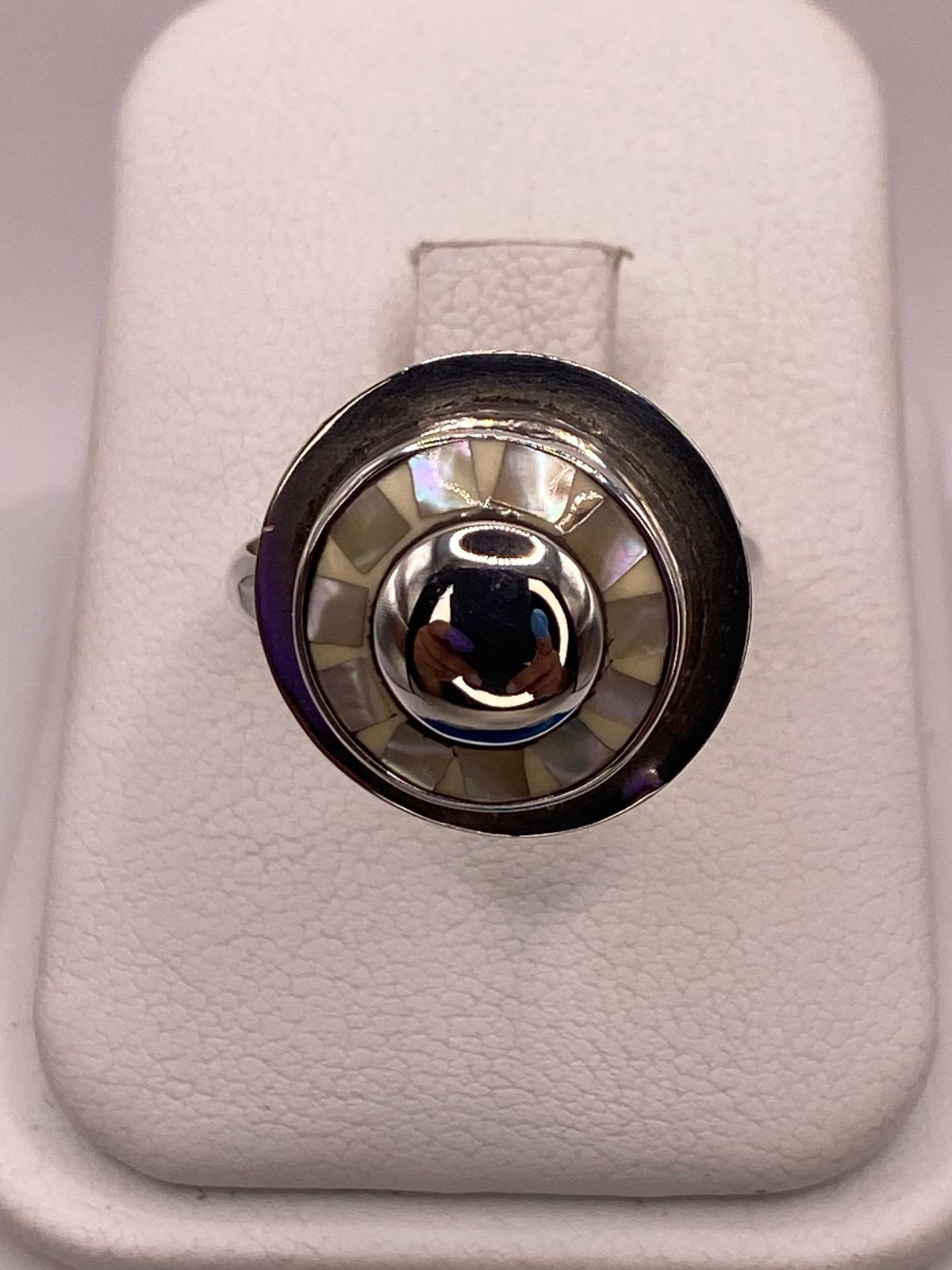 Anillo de Plata Ley 925 con Nácar Natural