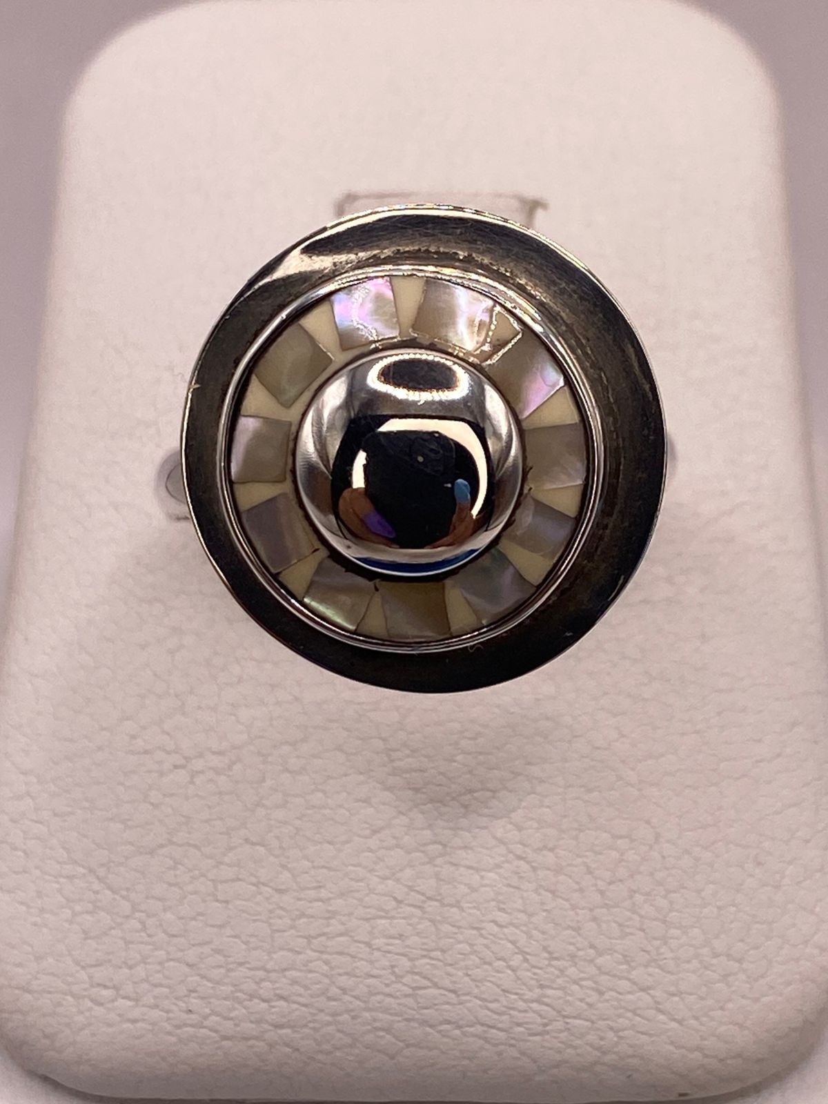 Anillo de Plata Ley 925 con Nácar Natural