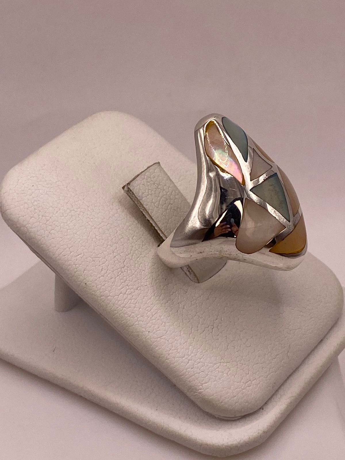 ANILLO DE PLATA LEY 925 CON NÁCAR NATURAL