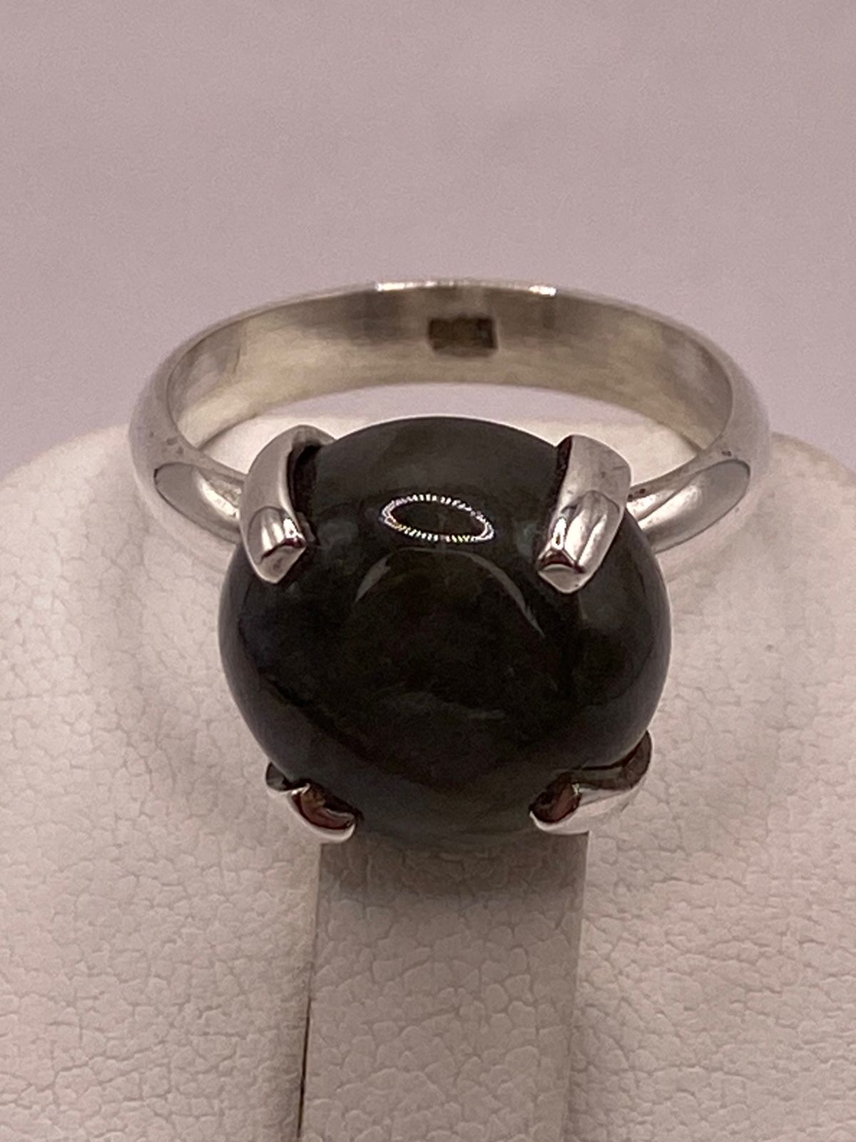 Anillo de Plata Ley 925 con Obsidiana Natural