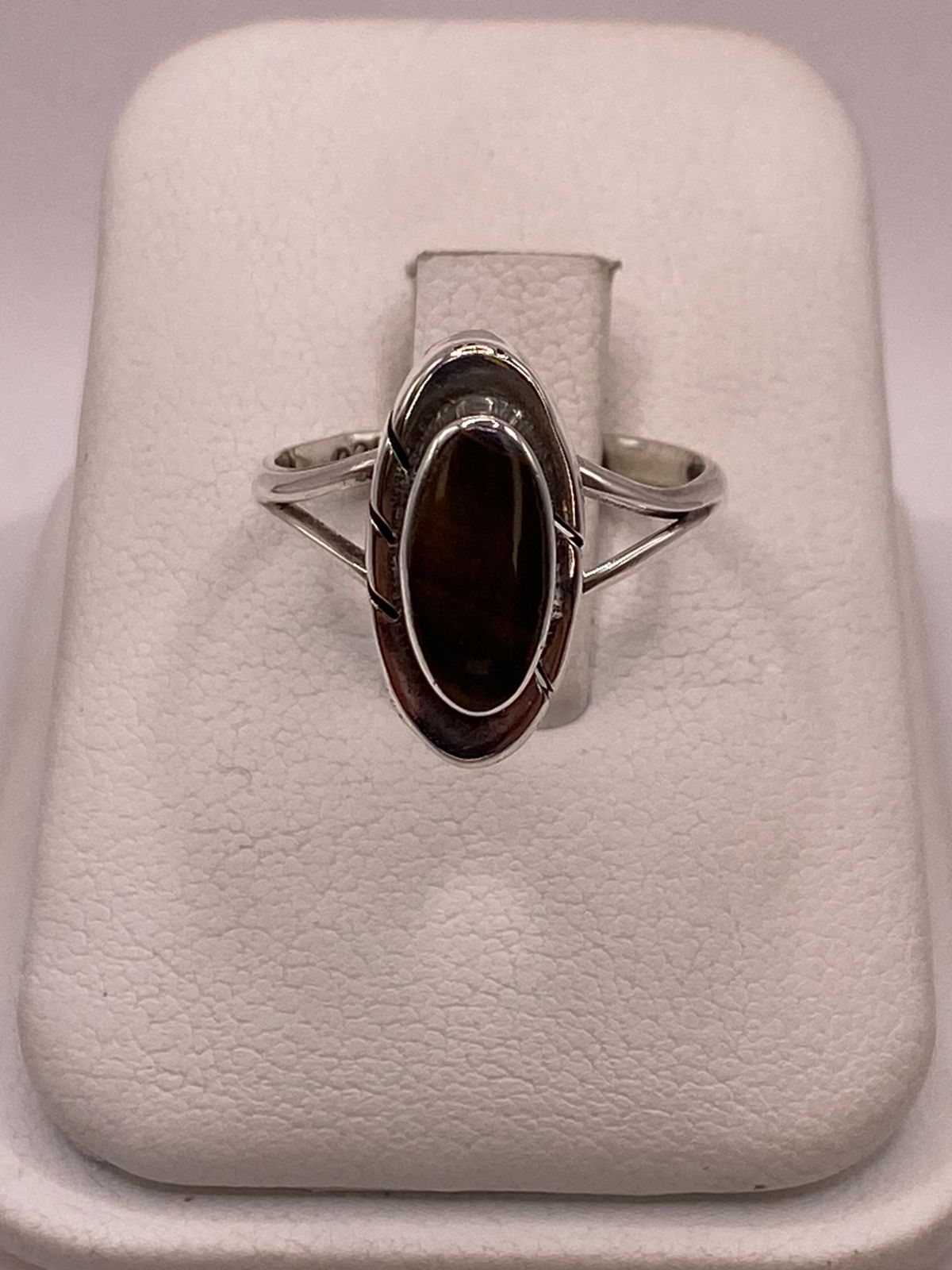Anillo de Plata Ley 925 con Ojo de Tigre Natural