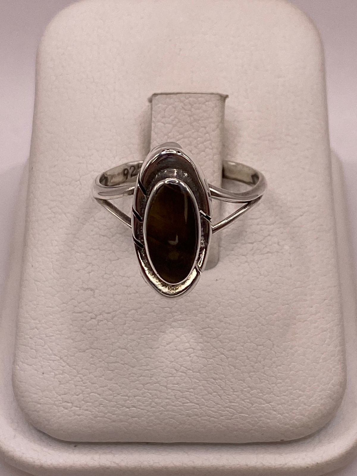 Anillo de Plata Ley 925 con Ojo de Tigre Natural