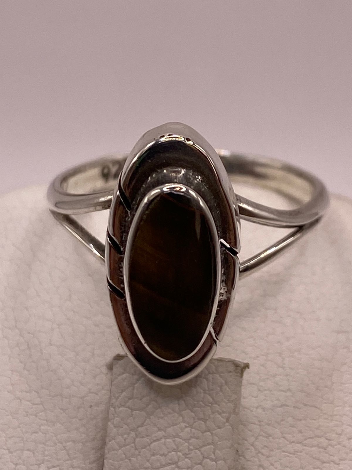 Anillo de Plata Ley 925 con Ojo de Tigre Natural