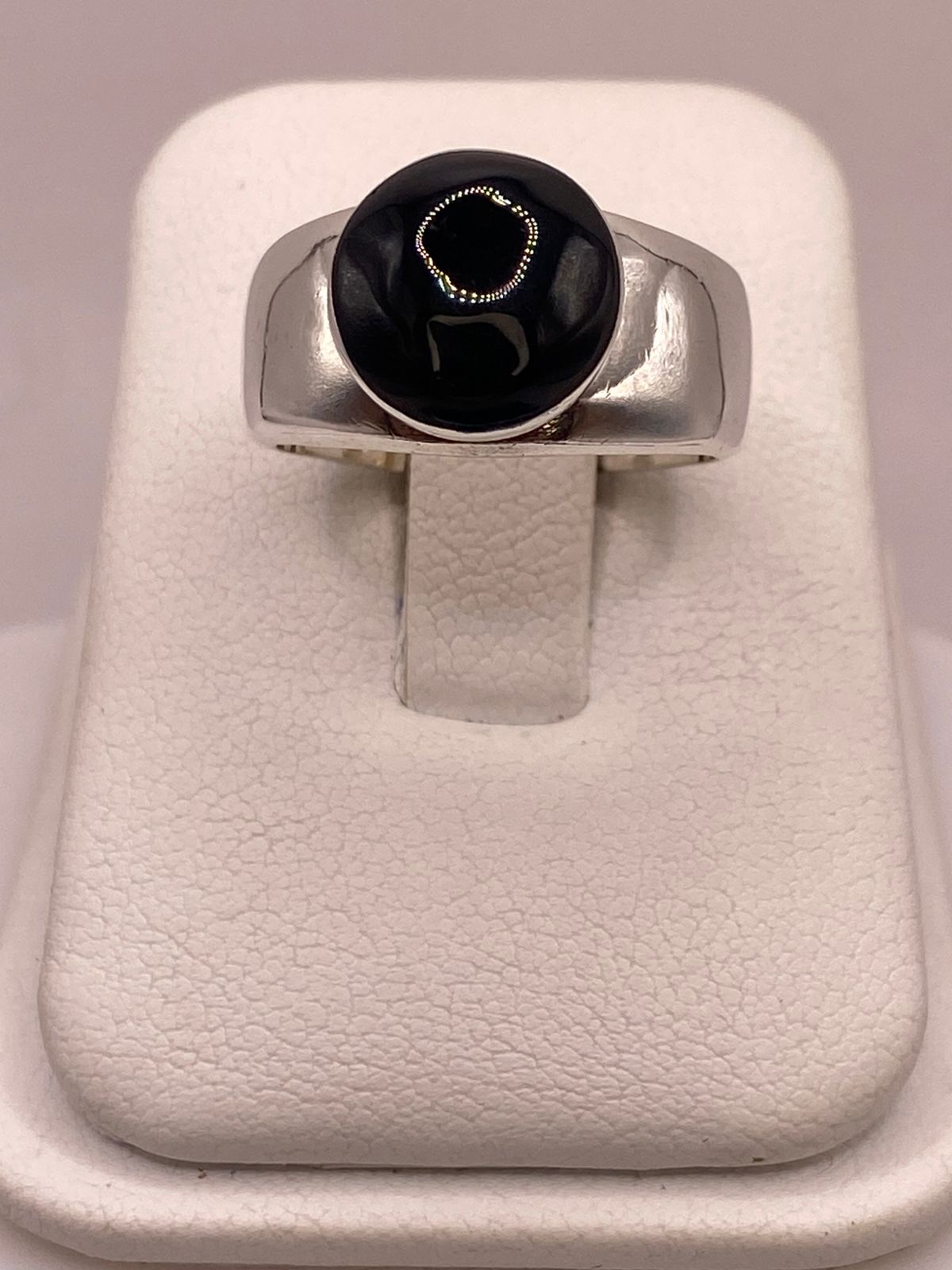 ANILLO DE PLATA LEY 925 CON ÓNIX NEGRO