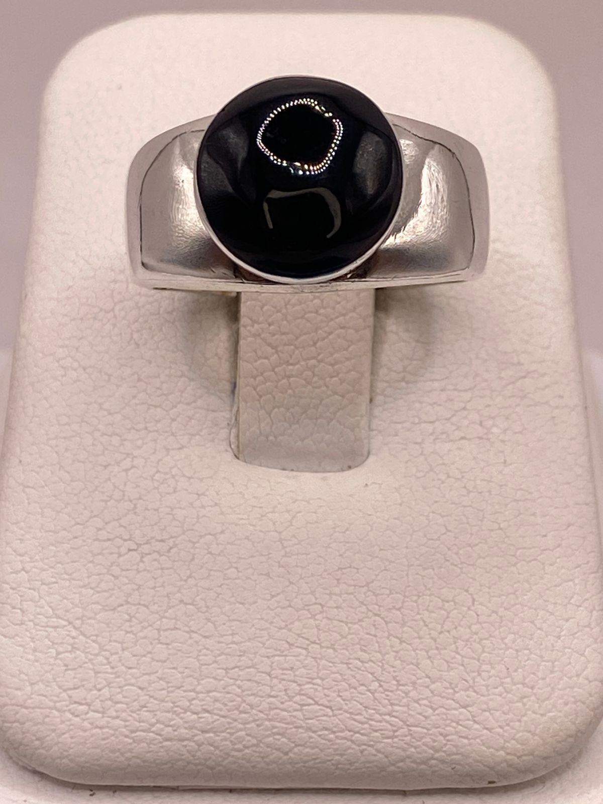 ANILLO DE PLATA LEY 925 CON ÓNIX NEGRO