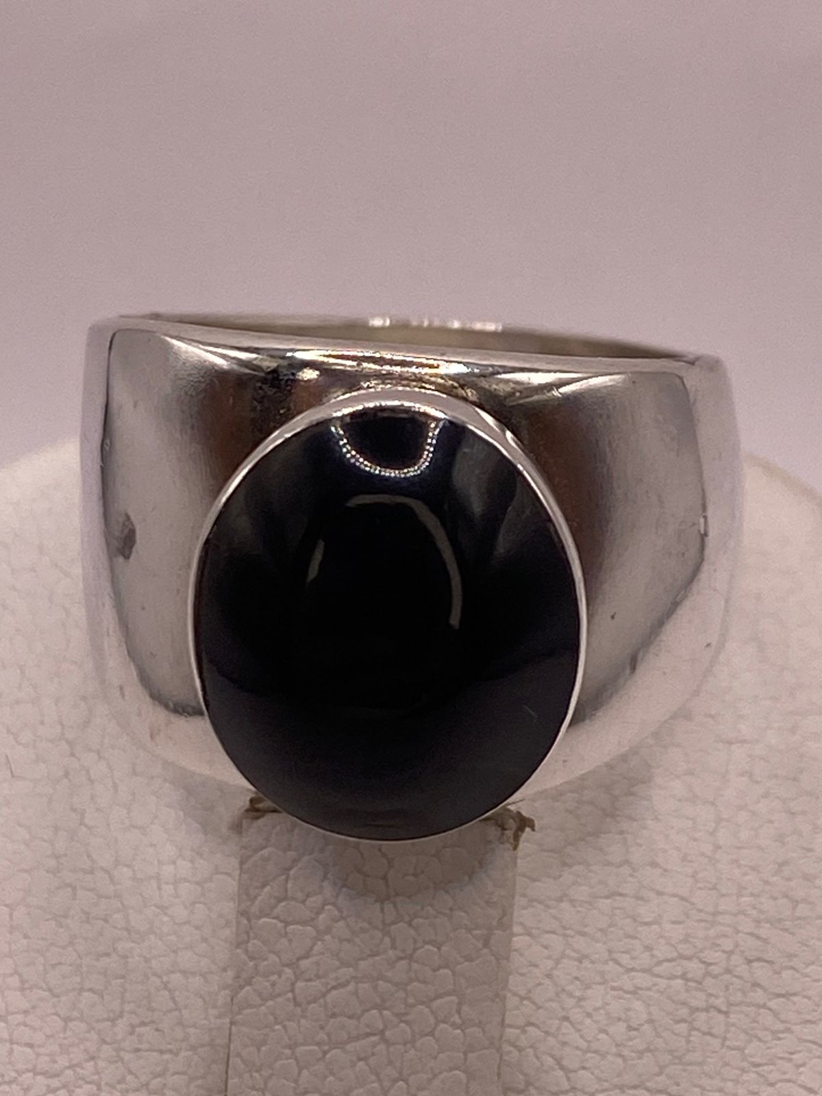 ANILLO DE PLATA LEY 925 CON ÓNIX NEGRO