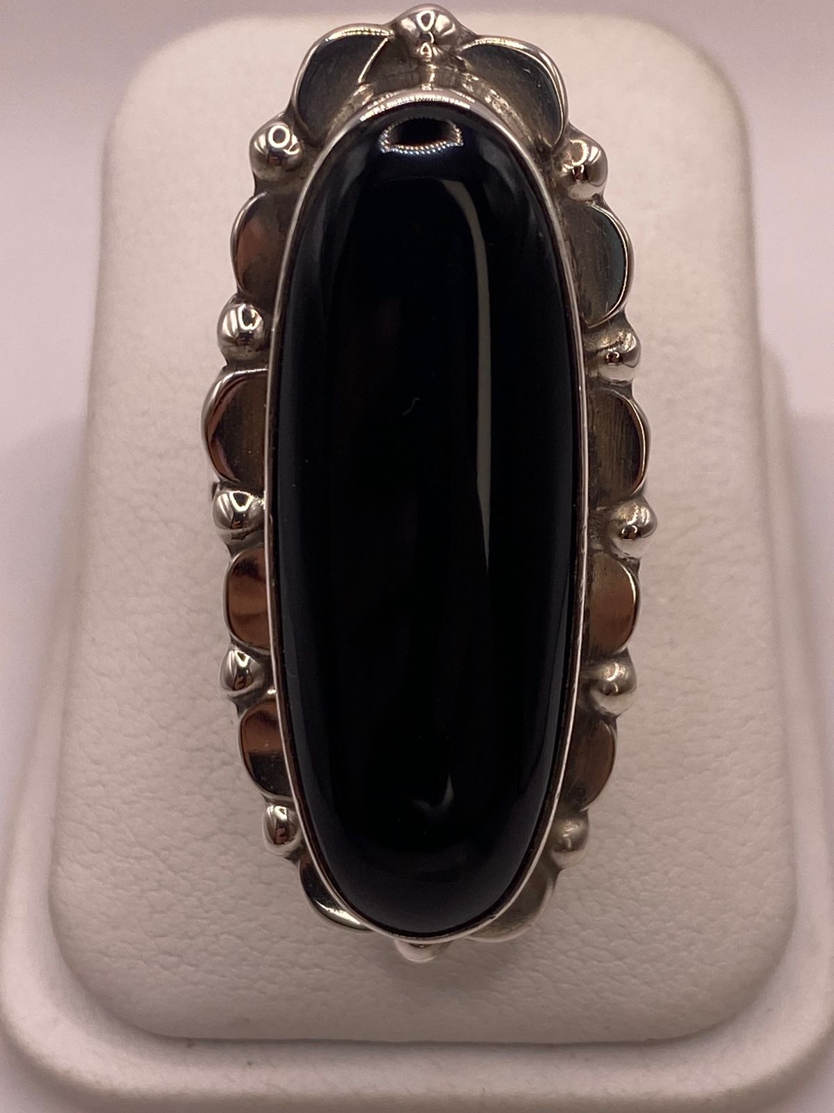 ANILLO DE PLATA LEY 925 CON ÓNIX NEGRO