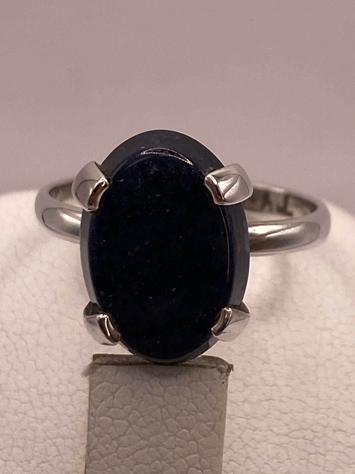 Anillo de Plata Ley 925 con Ónix Negro Natural
