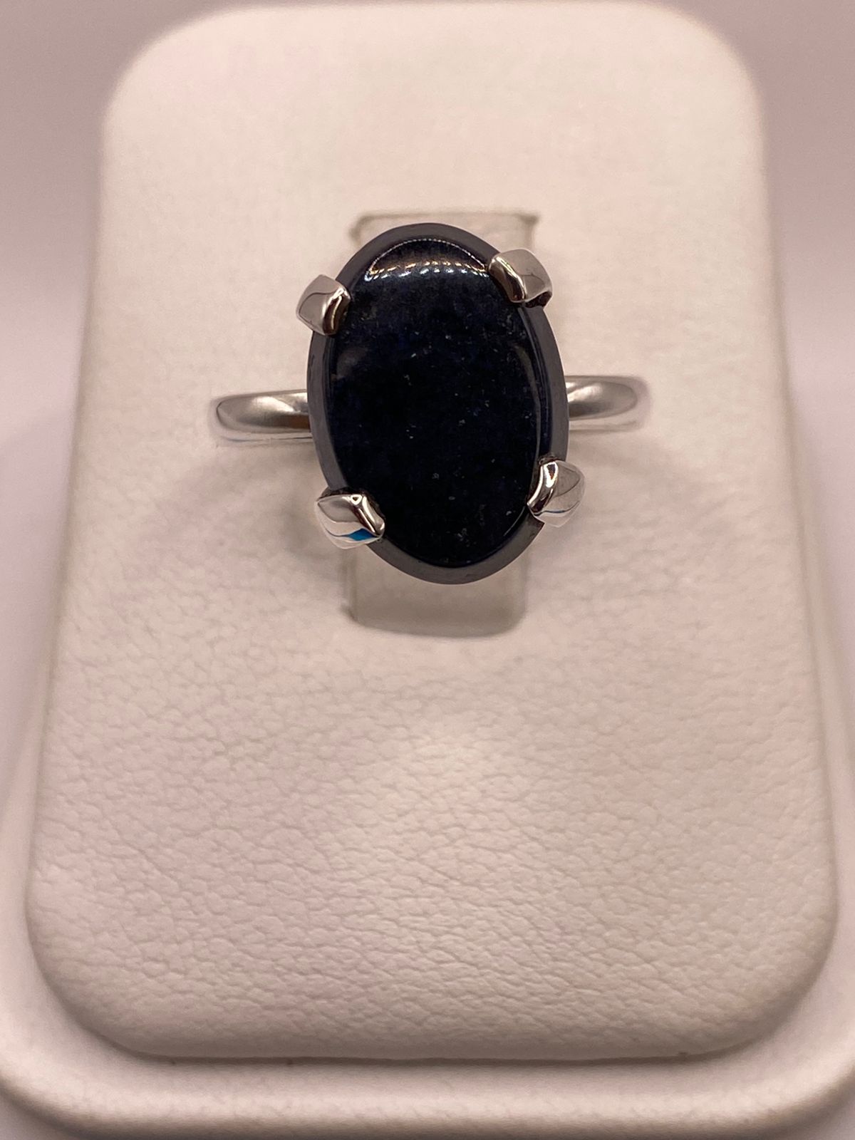Anillo de Plata Ley 925 con Ónix Negro Natural