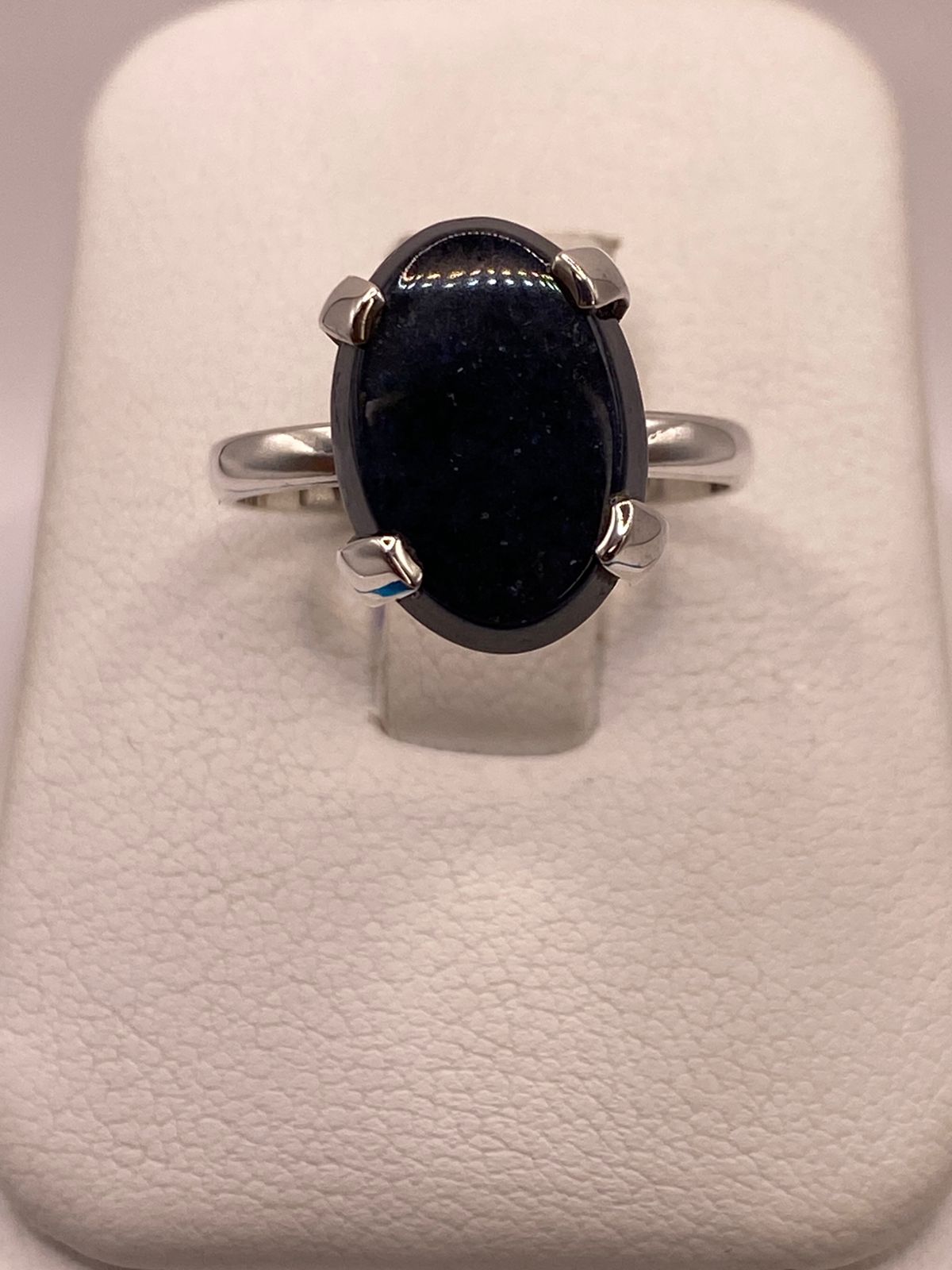 Anillo de Plata Ley 925 con Ónix Negro Natural