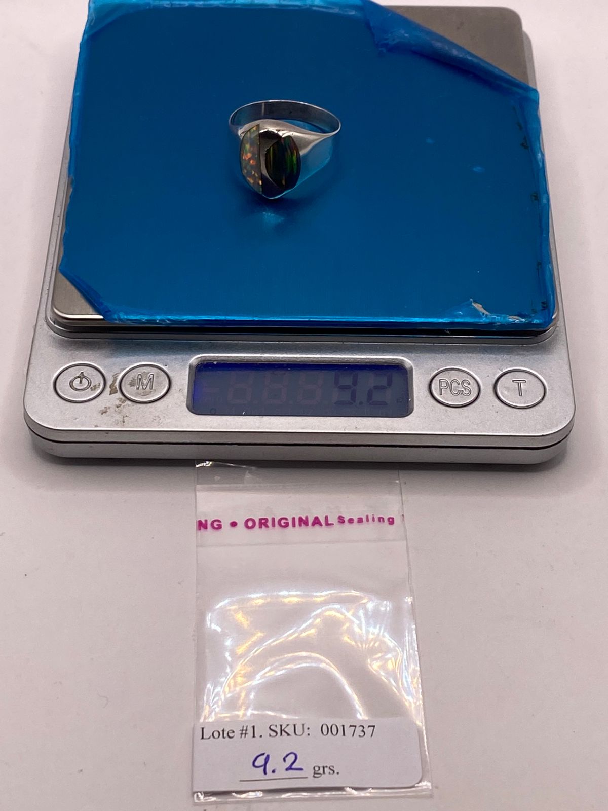 Anillo de Plata Ley 925 con Ópalo de Fuego