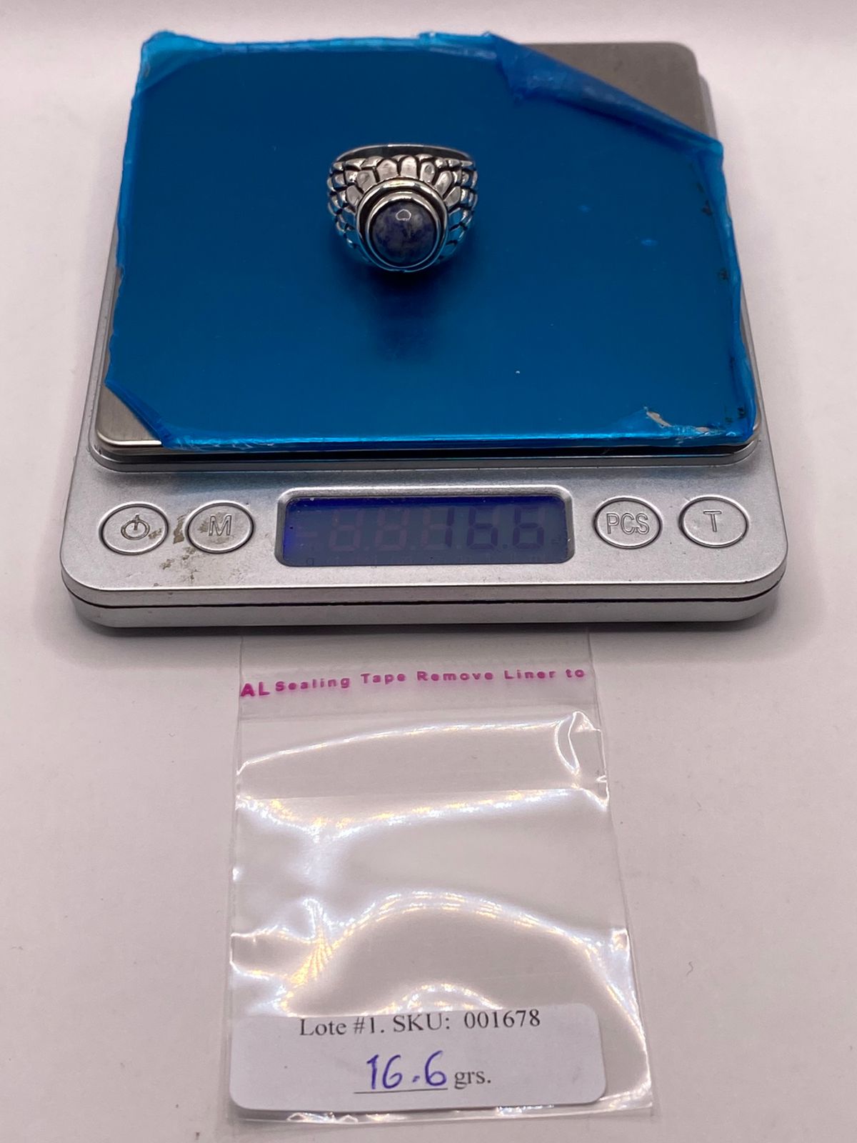 Anillo de Plata Ley 925 con Sodalita Azul