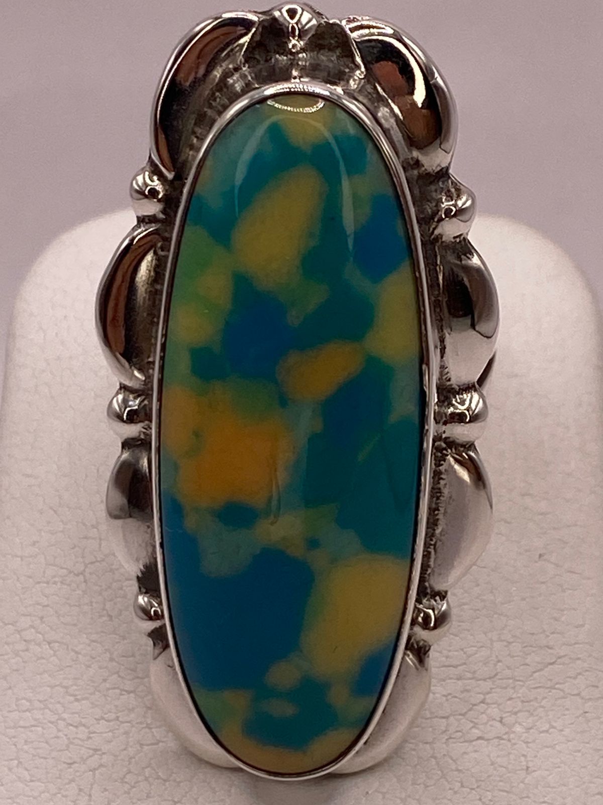 ANILLO DE PLATA LEY 925 CON TURQUESA MULTICOLOR
