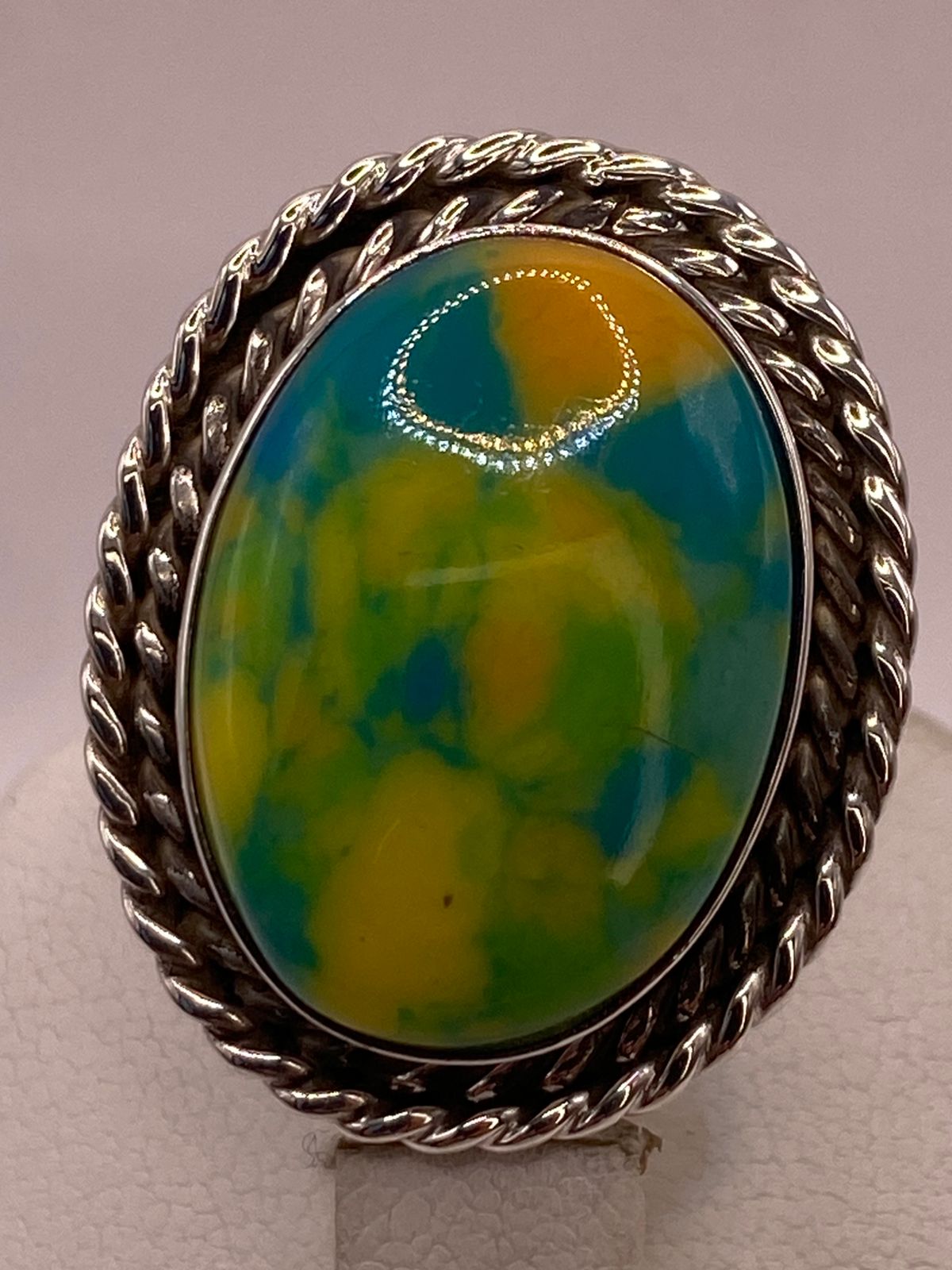 ANILLO DE PLATA LEY 925 CON TURQUESA MULTICOLOR