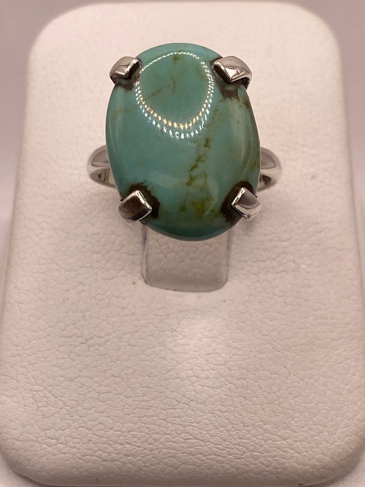 ANILLO DE PLATA LEY 925 CON TURQUESA NATURAL
