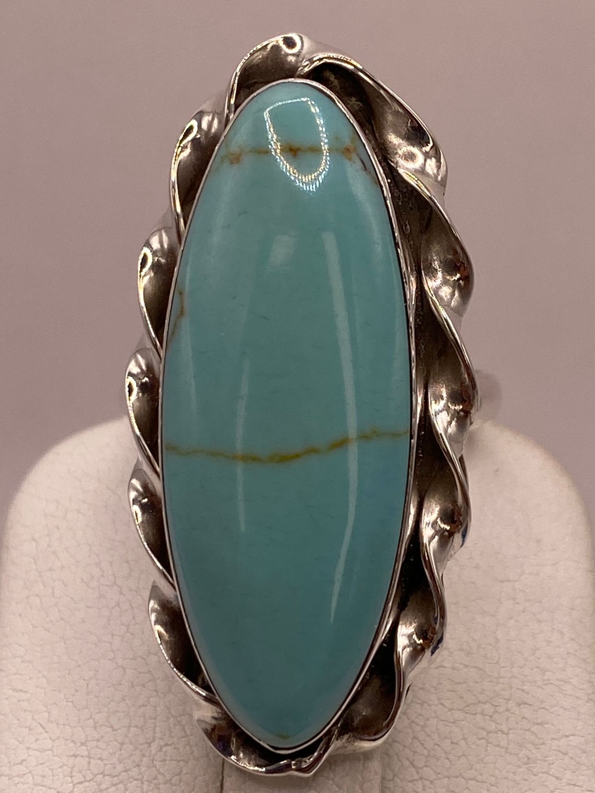Anillo de Plata Ley 925 con Turquesa Natural