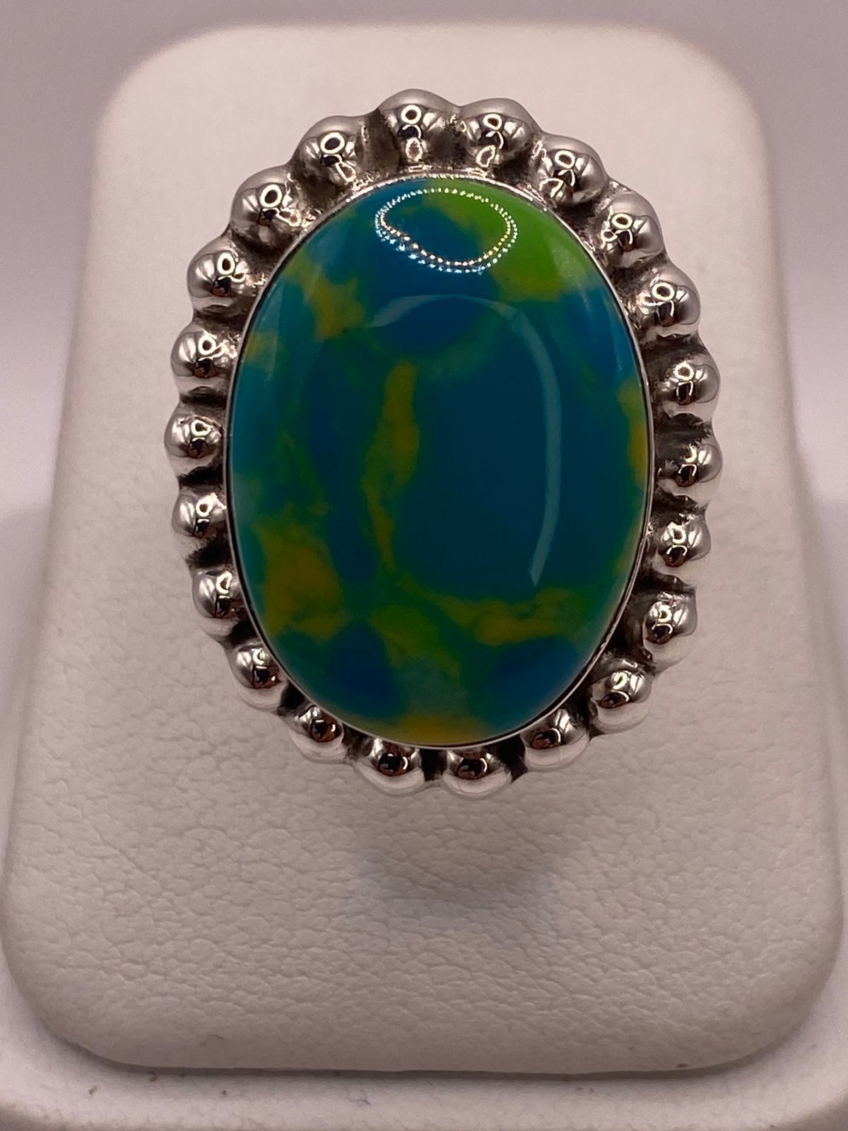 ANILLO DE PLATA LEY 925 CON TURQUESA NATURAL