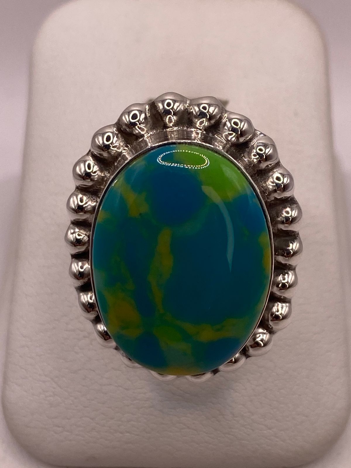ANILLO DE PLATA LEY 925 CON TURQUESA NATURAL