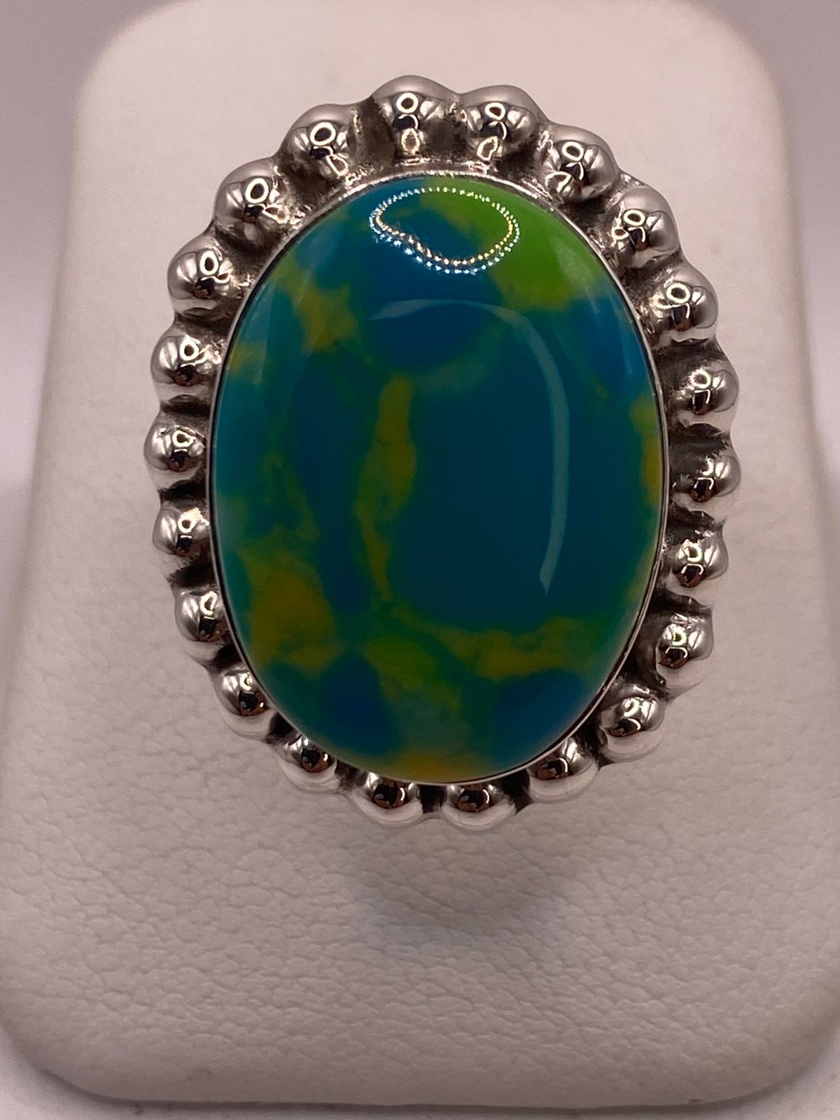 ANILLO DE PLATA LEY 925 CON TURQUESA NATURAL