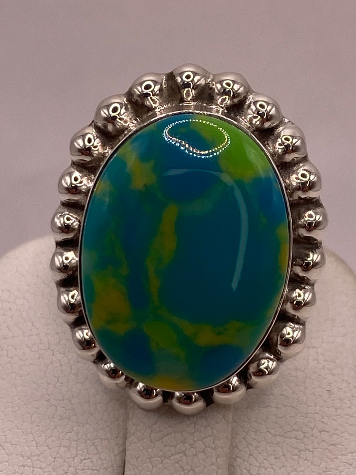 ANILLO DE PLATA LEY 925 CON TURQUESA NATURAL