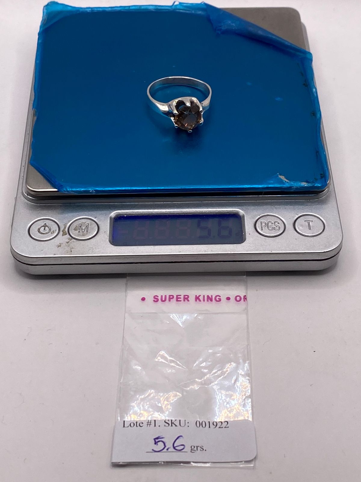 Anillo de Plata Ley 925 con Zirconia Color Champagne