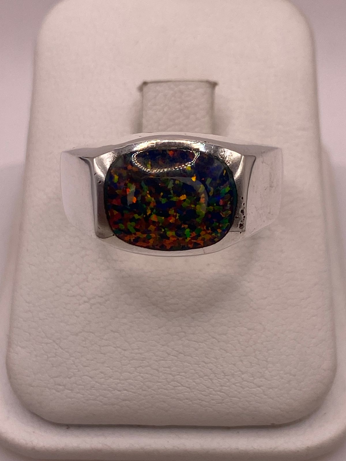ANILLO DE PLATA LEY 950 CON ÓPALO
