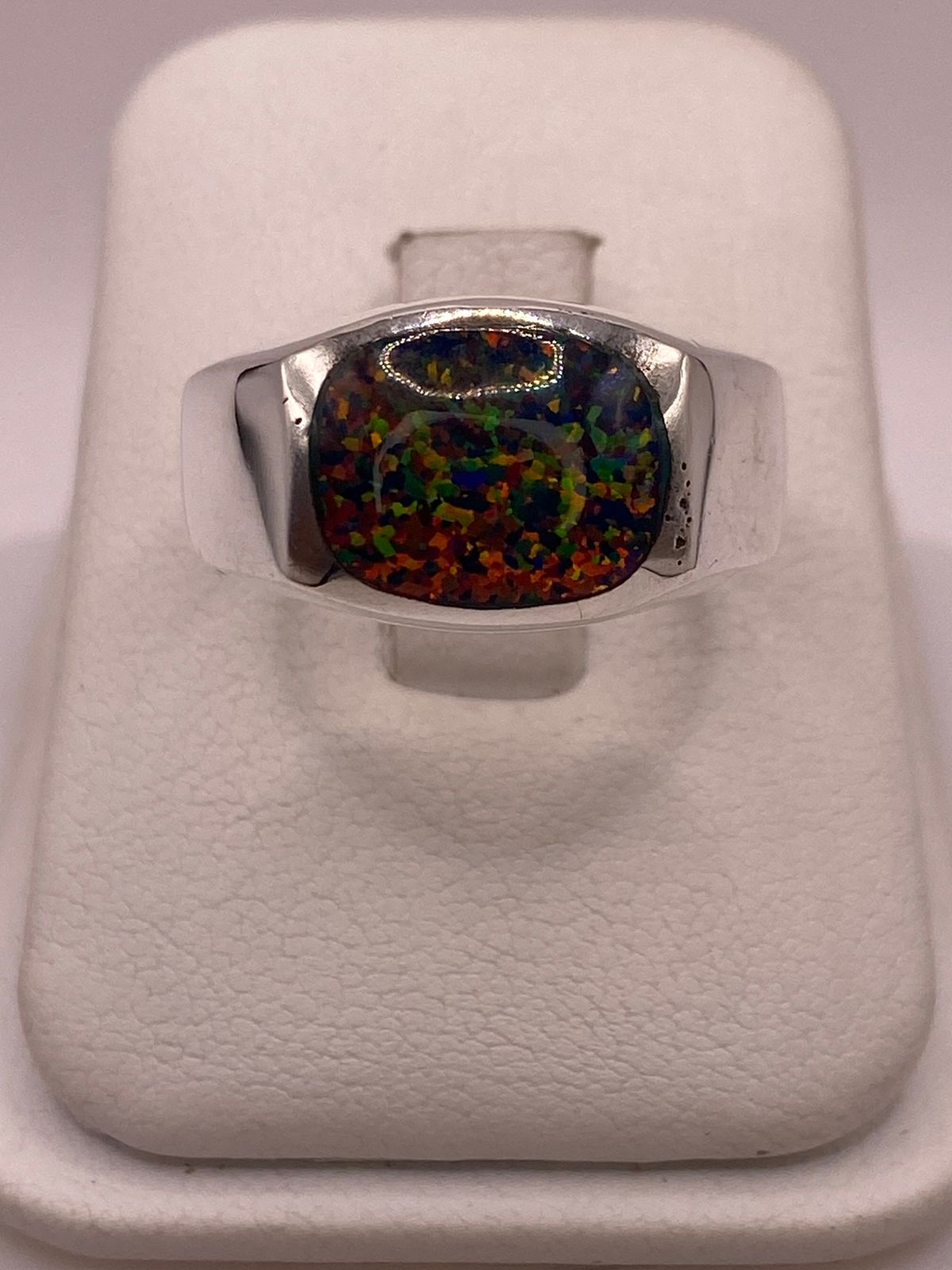 ANILLO DE PLATA LEY 950 CON ÓPALO