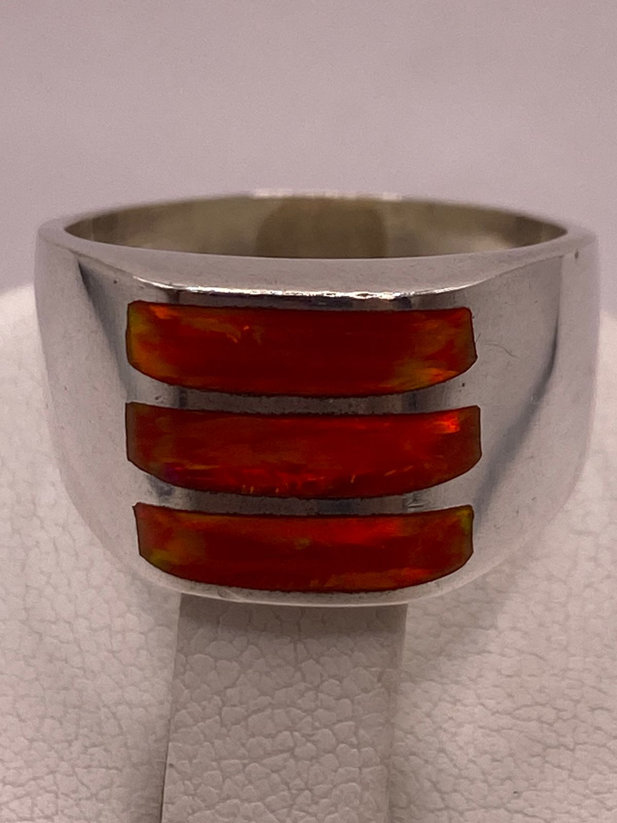 Anillo de Plata Ley 950 con Ópalo de Fuego