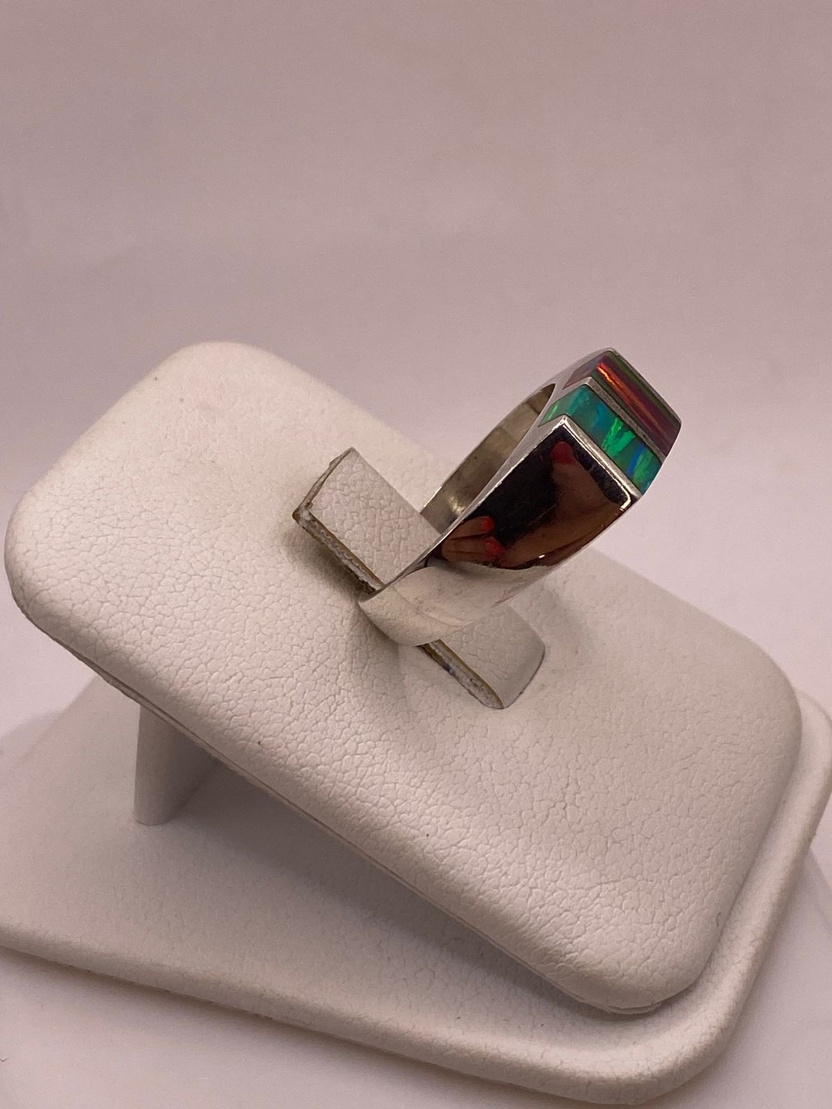 Anillo de Plata Ley 950 con Ópalo de Fuego