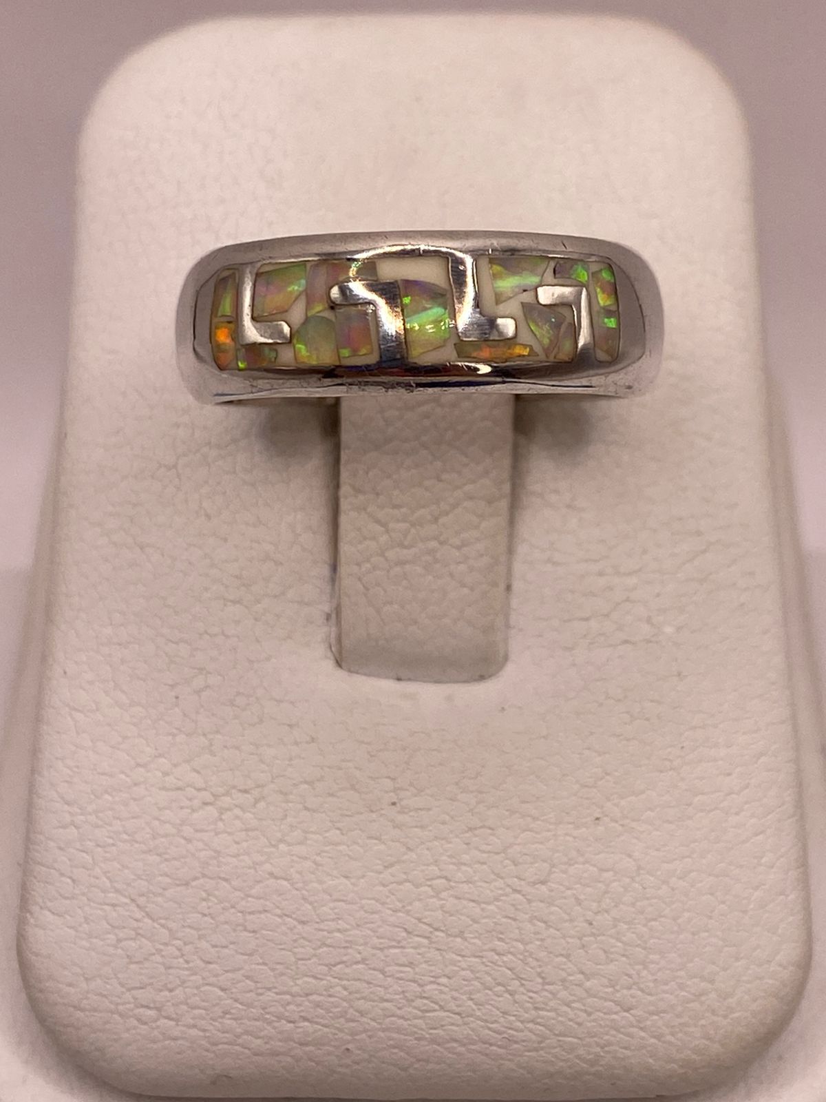 Anillo de Plata Ley 950 con Ópalo de Fuego