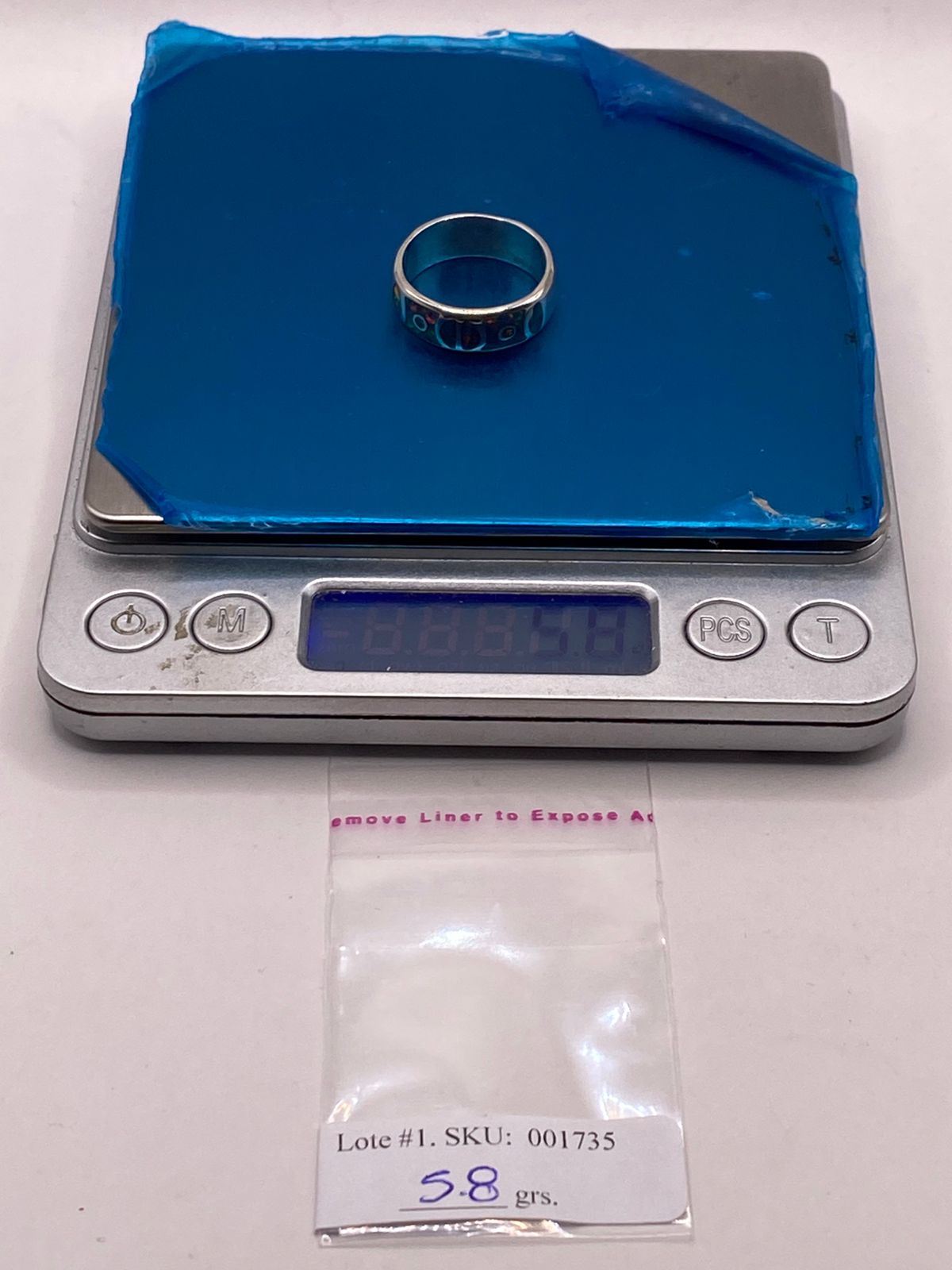 ANILLO DE PLATA LEY 950 CON ÓPALO DE FUEGO AZUL REY
