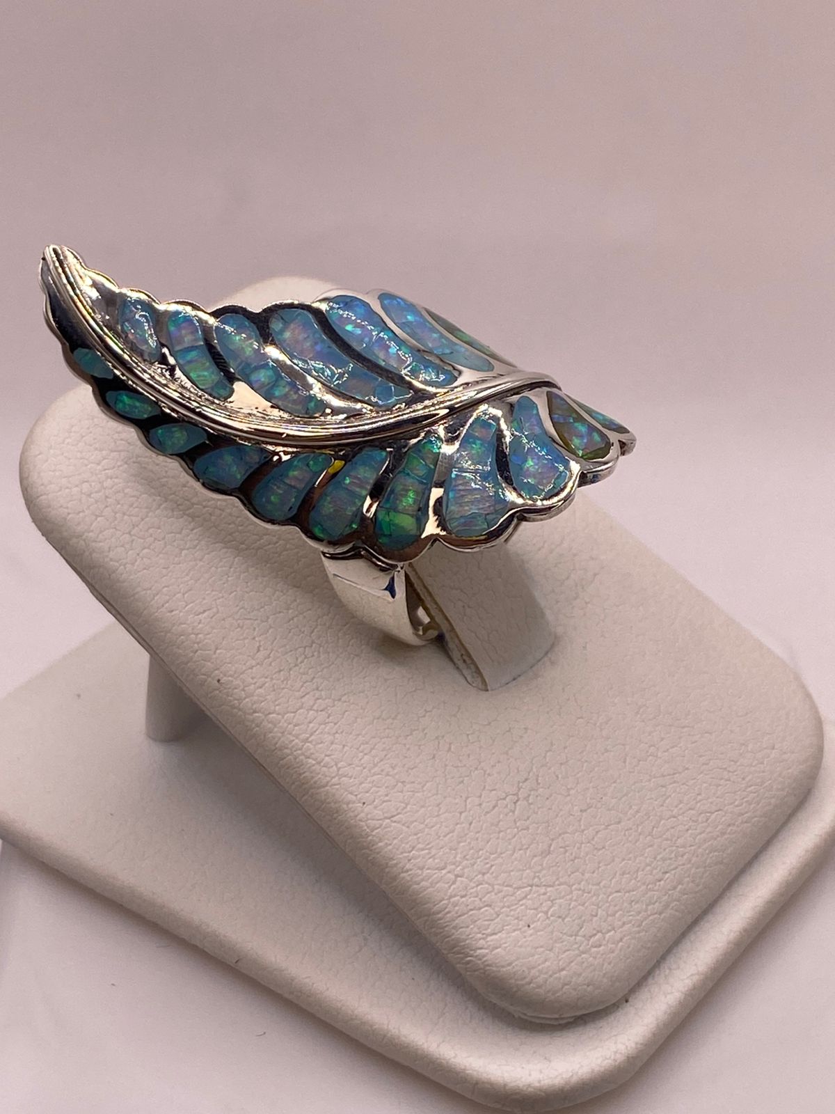 Anillo de Plata Ley 950 con Ópalo Azul