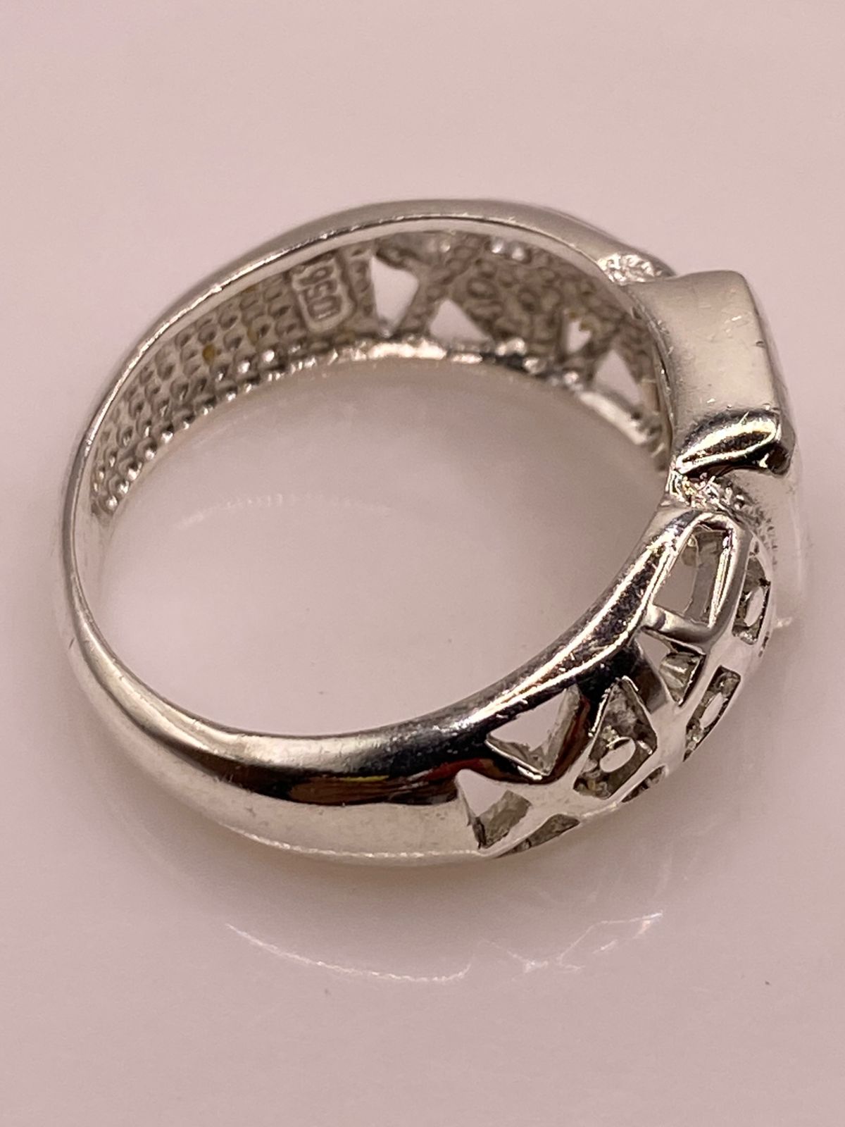 Anillo de Plata con Zirconia Diseño Elegante Plata Ley 950