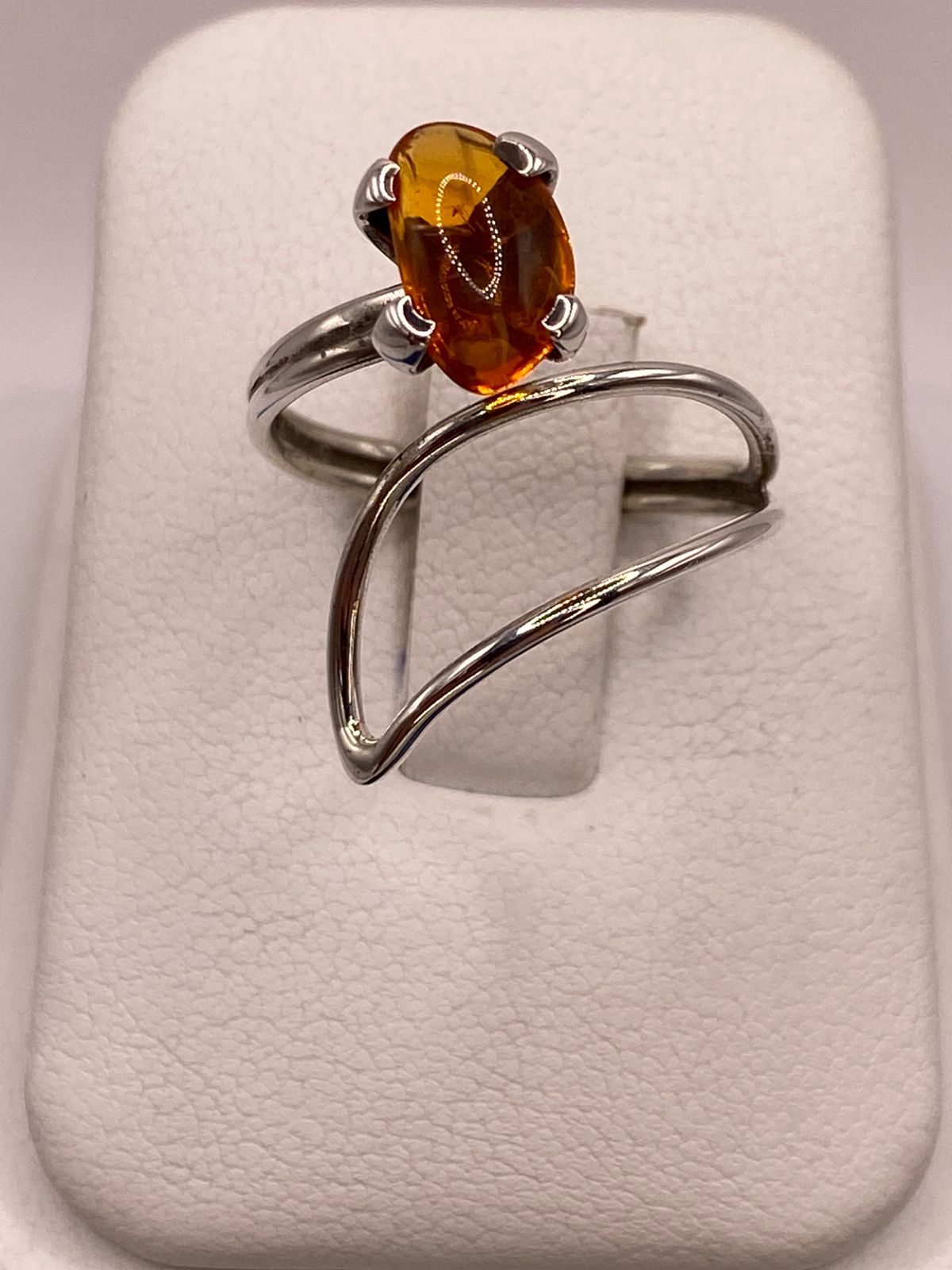 ANILLO DE PLATA 925 CON PIEDRA ÁMBAR