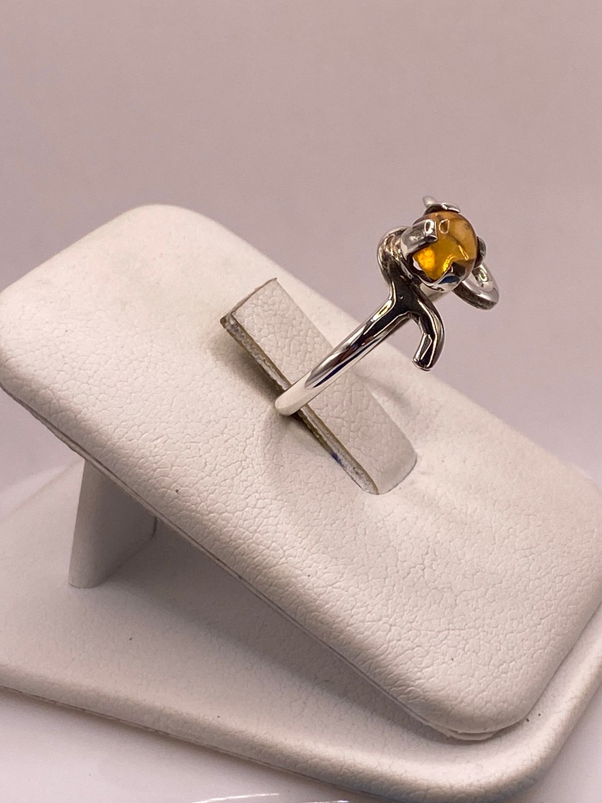 ANILLO DE PLATA 925 CON PIEDRA  ÁMBAR