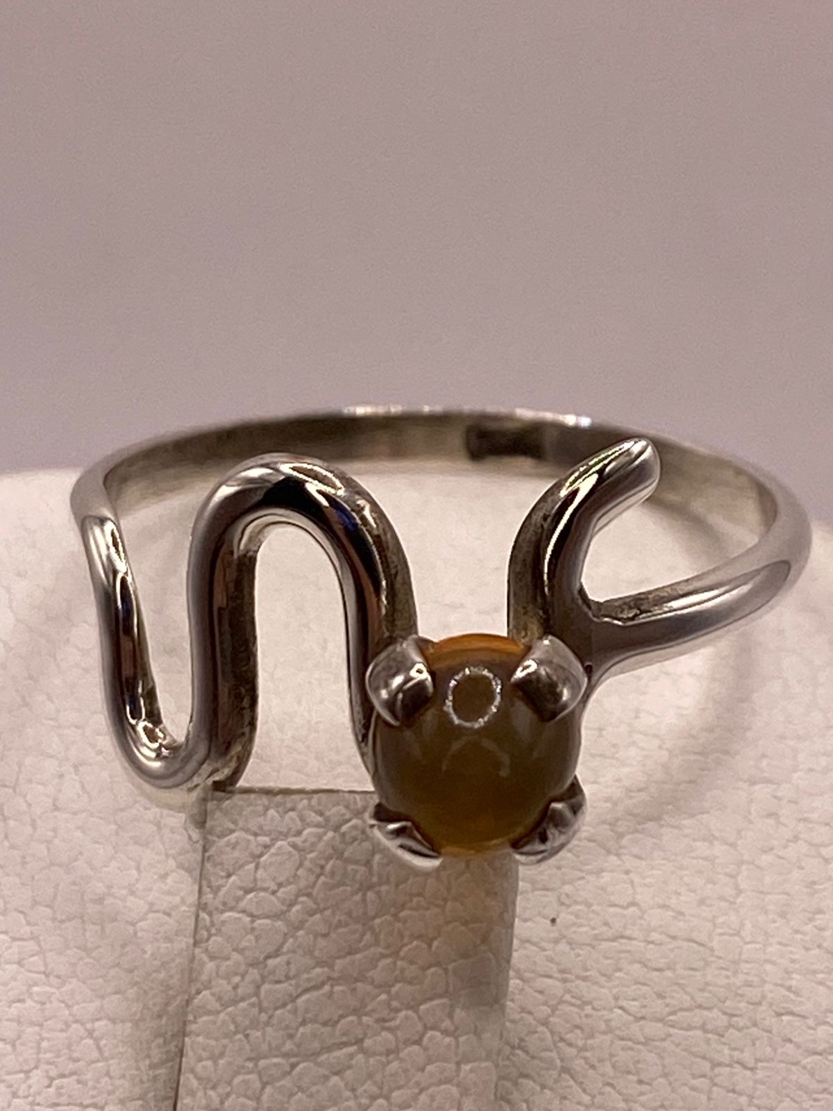 ANILLO DE PLATA 925 CON PIEDRA  ÁMBAR