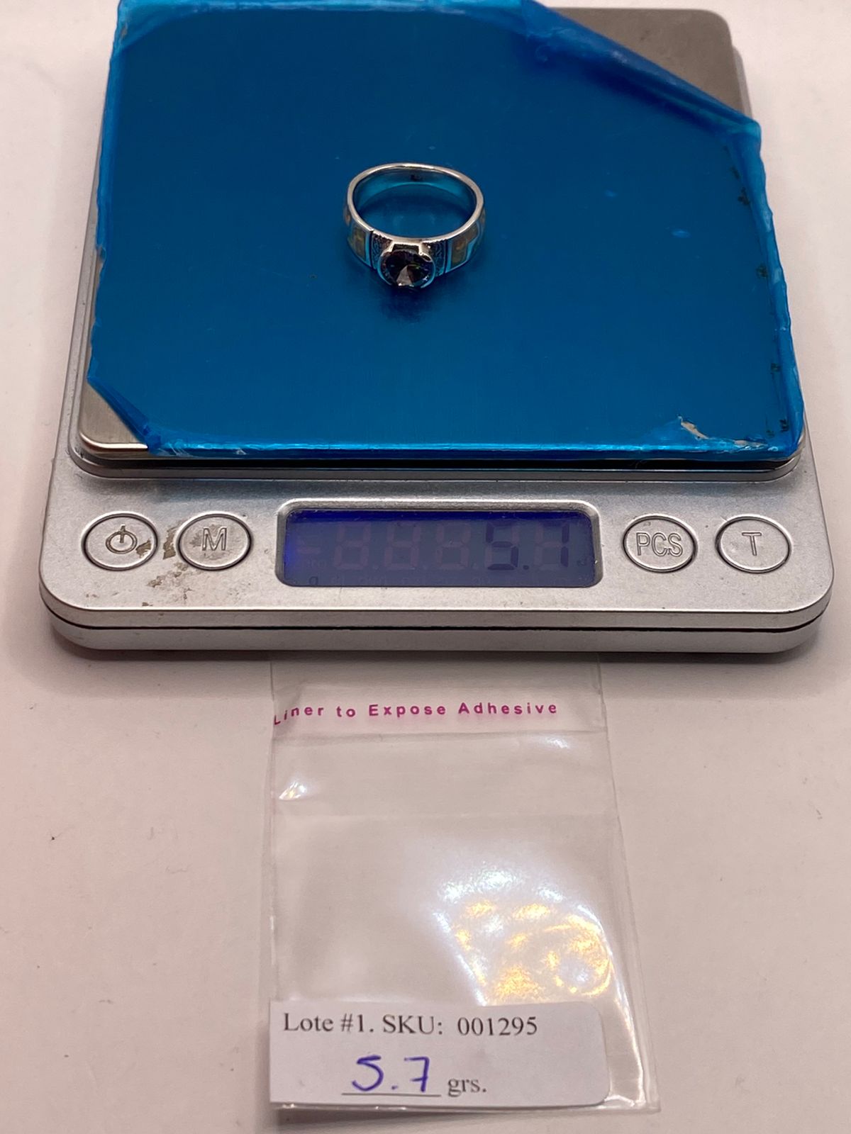 Anillo de Plata .950 con Ópalo de Fuego y Zirconia Multicolor Diseño Greca