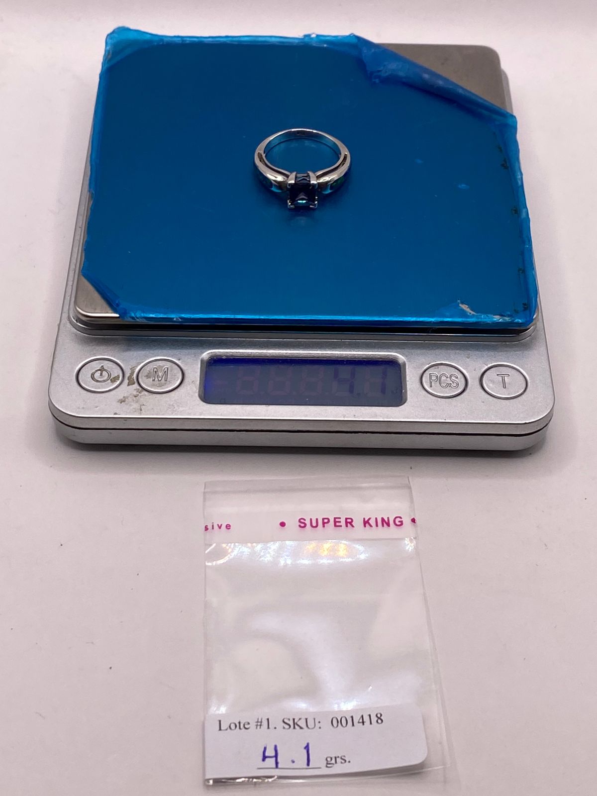 Anillo Soliratio de Plata Ley 950 con Ópalo de Fuego y Zirconia