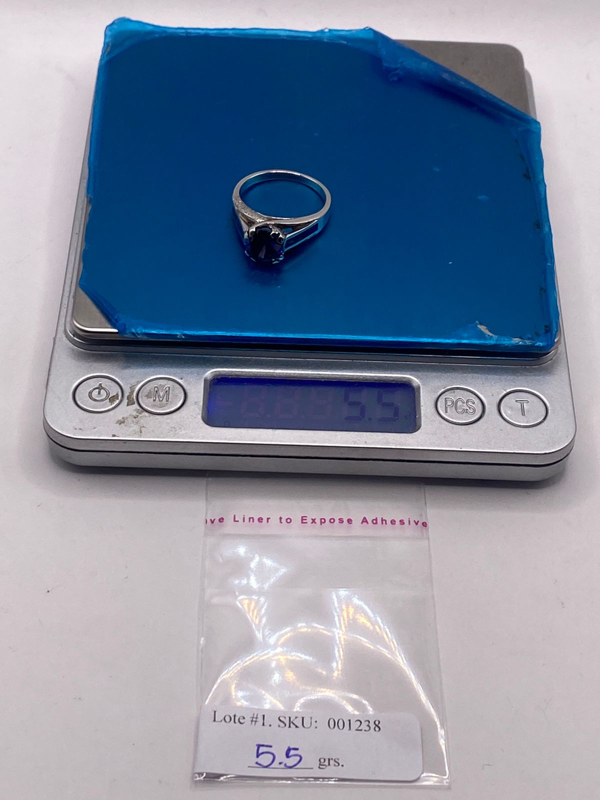 💍💙 ANILLO SOLITARIO ÓPALO AZUL & ZIRCONIA TANZANITA PLATA 950
