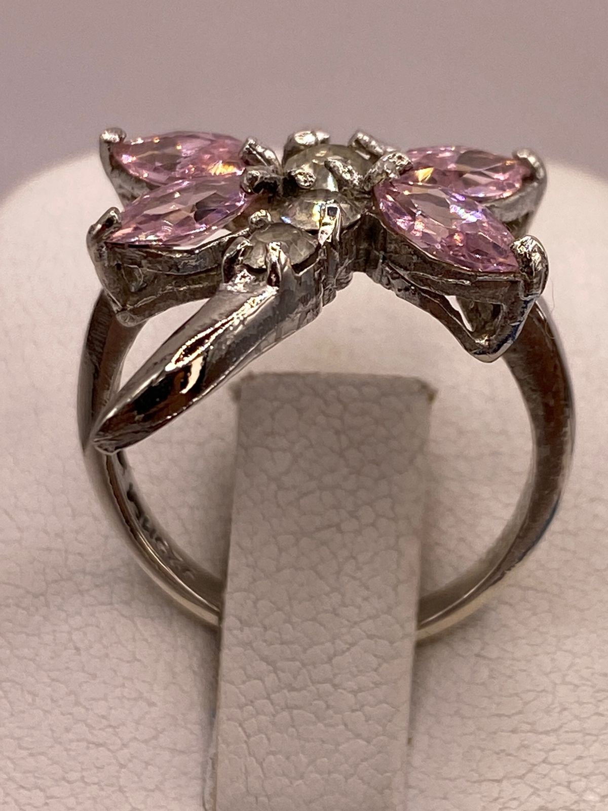 Anillo Tipo Libélula con Zirconia en Plata Ley 925